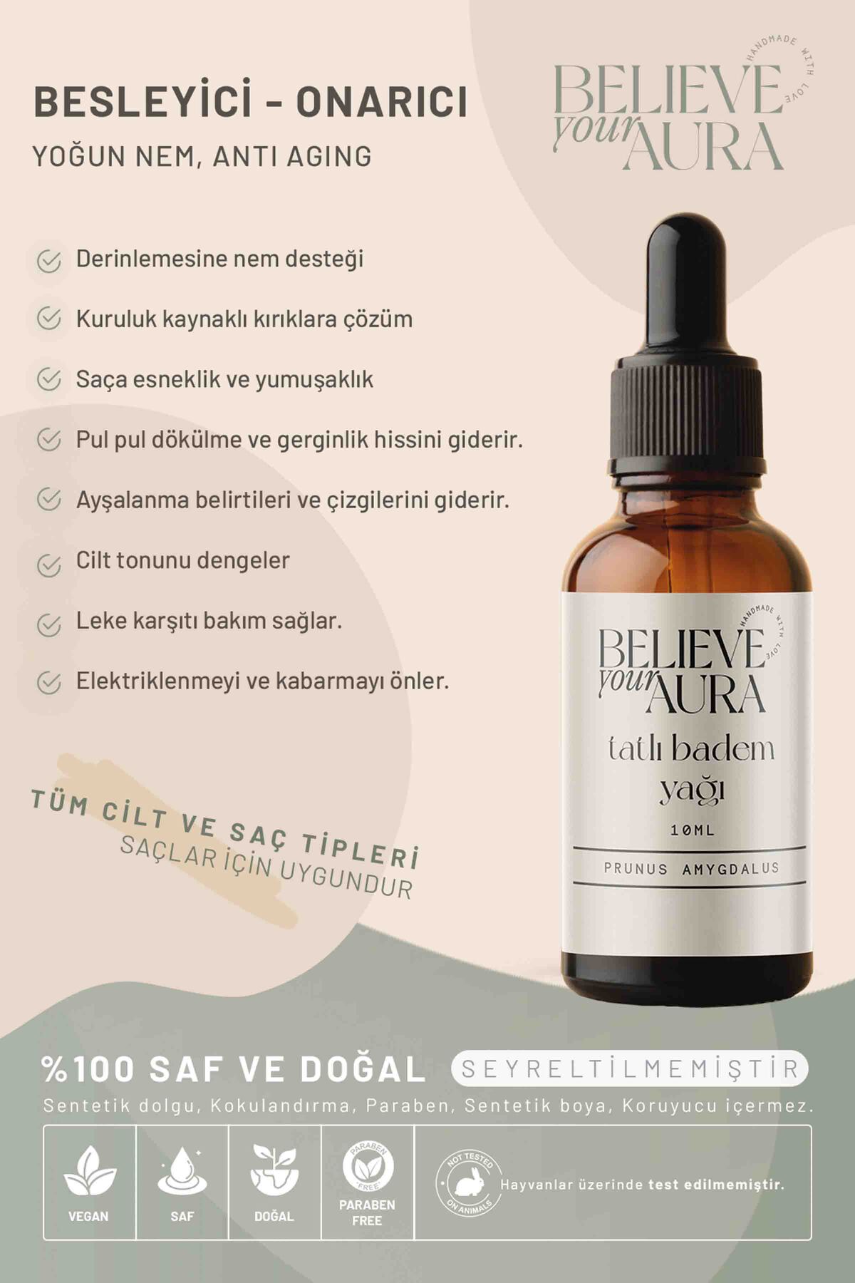 Çay Ağacı ve Badem Yağı Saç ve Cilt Bakım Seti - %100 Saf ve Doğal Arındırıcı Anti Aging - 2x10 ml — ATYSETCTBD — تصویر 4 از 6