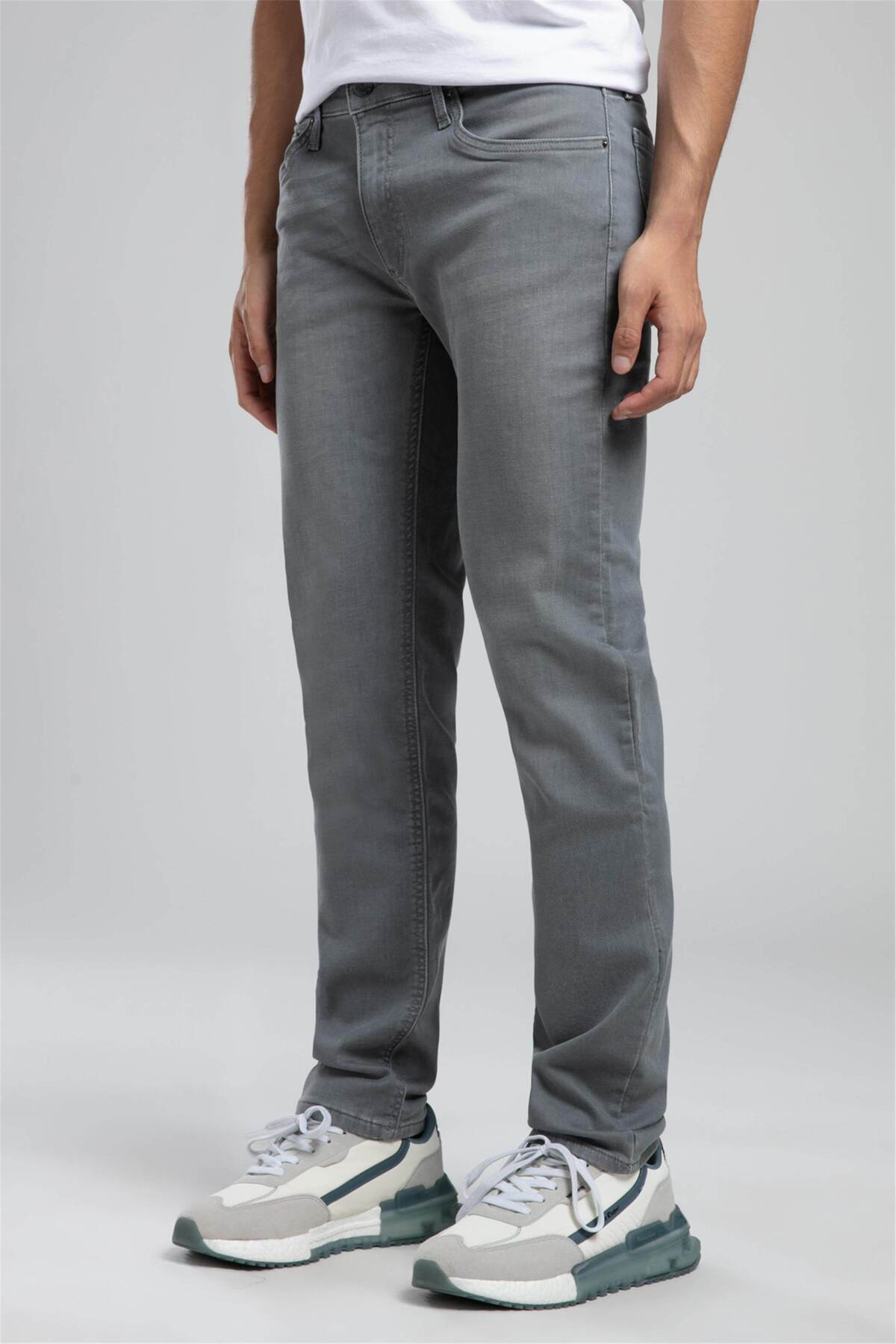 Lee Cooper Marco Normal Bel Dar Kesim Düz Paça Gri Erkek Jean Pantolon görsel 3