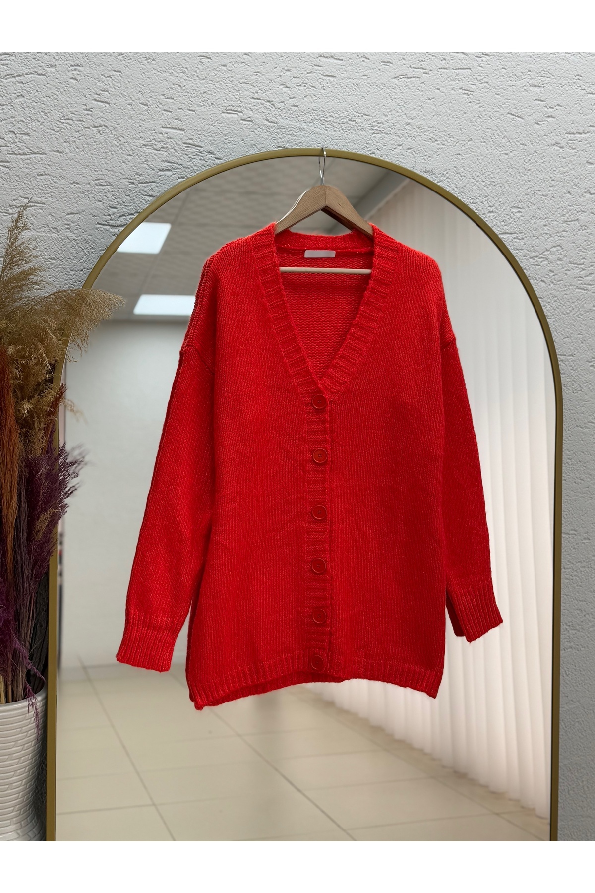 MİHRA STORE Alessia Kol Ucu ve Altı Lastikli Yumoş Triko Hırka-Zİ5226 Turuncu