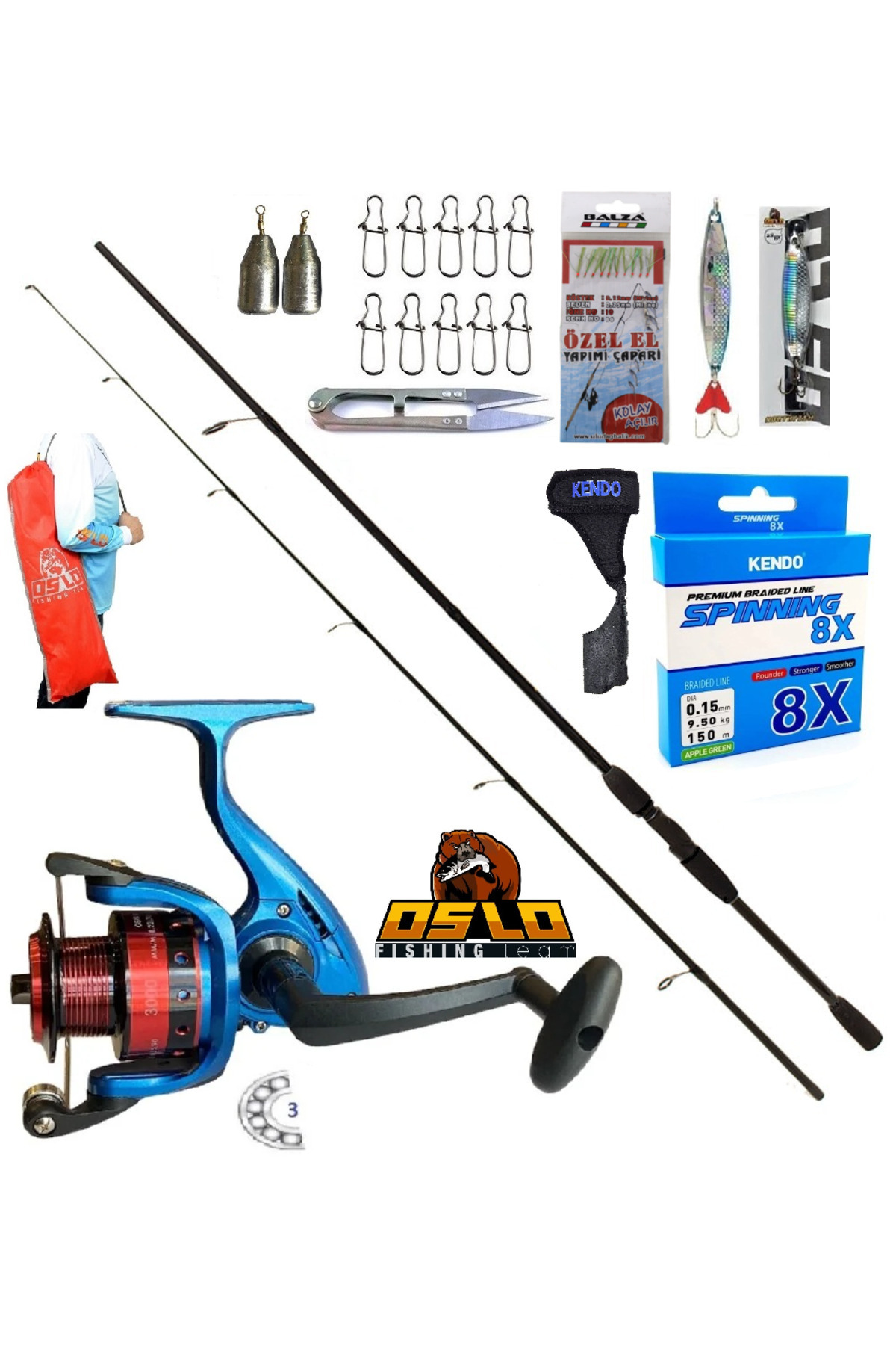 Oslo 3000 210cm 20-40gr Remixon Double Black Spin Olta Takımı Seti