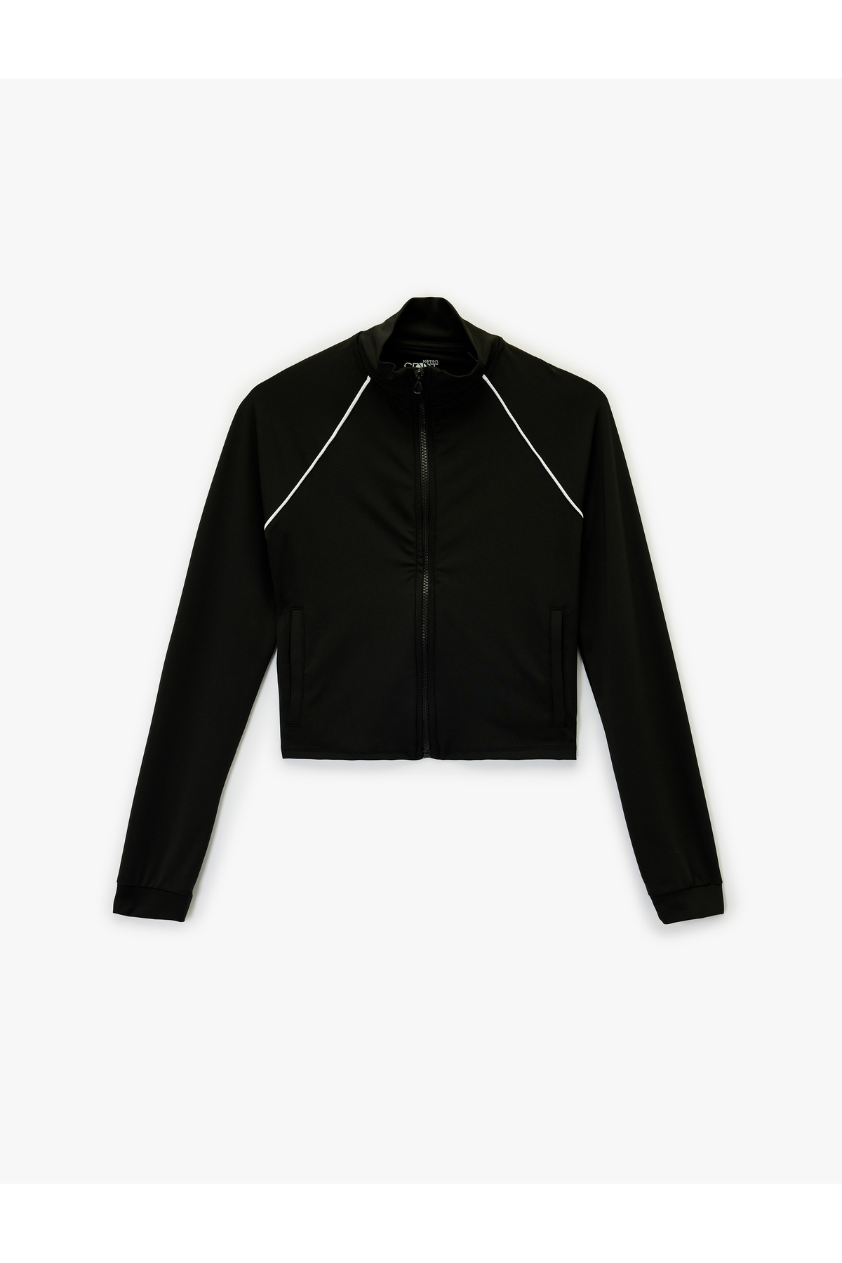 Koton Dik Yaka Uzun Kollu Biyeli Fermuarlı Spor Sweatshirt