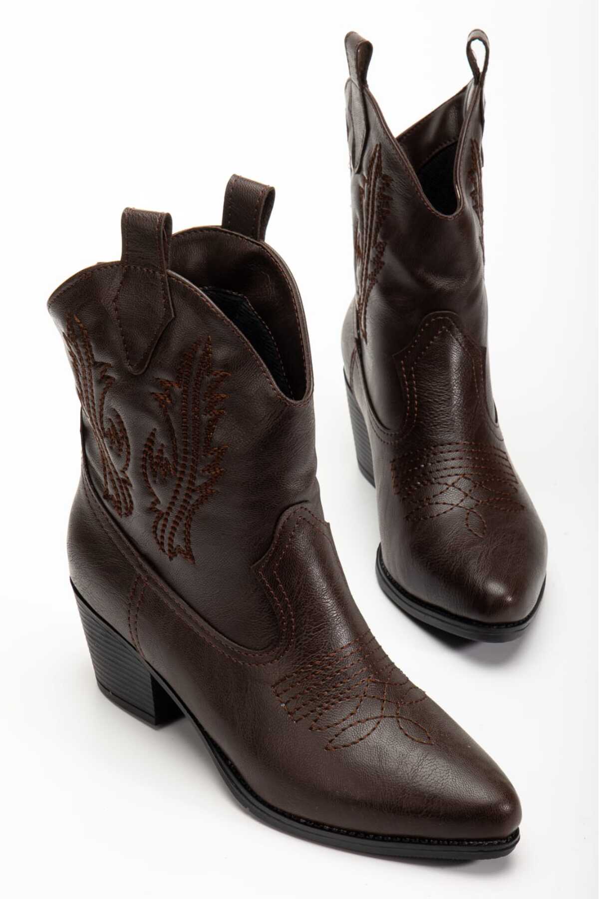Texas Kahve Cilt Kadın Kovboy Bot