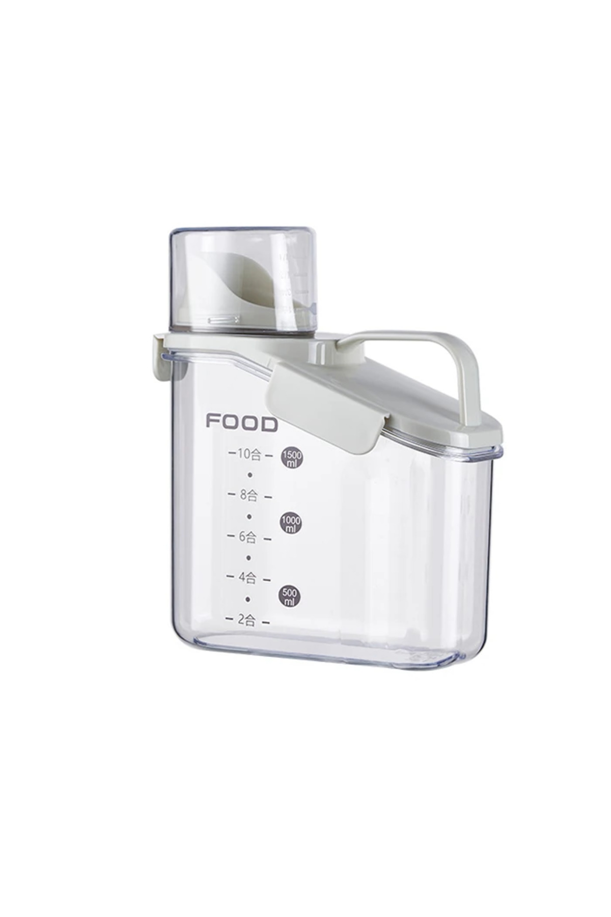 toysstore EZERE Büyük Kapasiteli Ölçülü Tahıl-Gıda-Baharat 1600ml Şeffaf Saklama Kutusu-(5775)