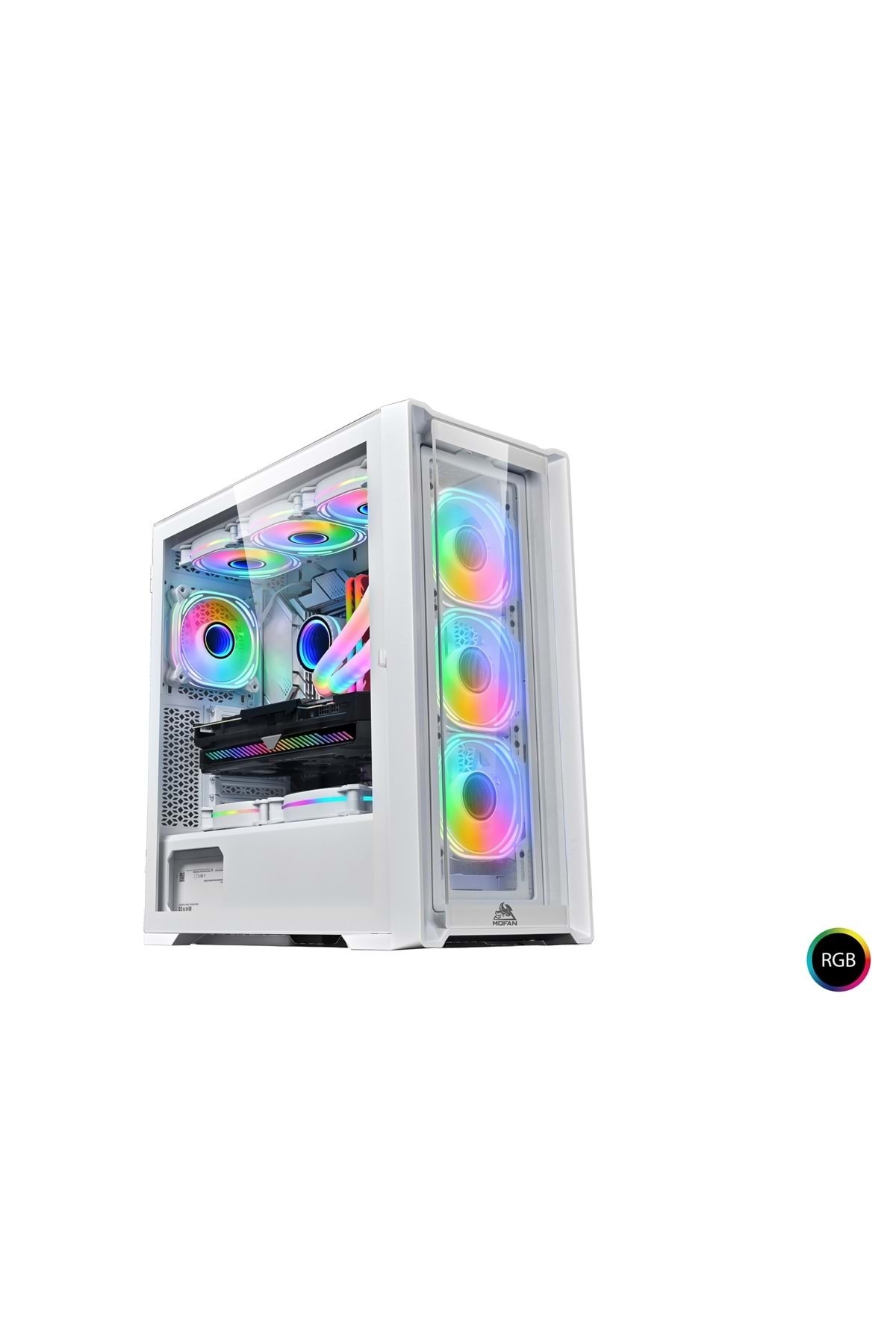 mofan Mf2902w Pc Gaming Kasa 360 Seri 80 Plus 850W Power Supply 4*Fan Beyaz