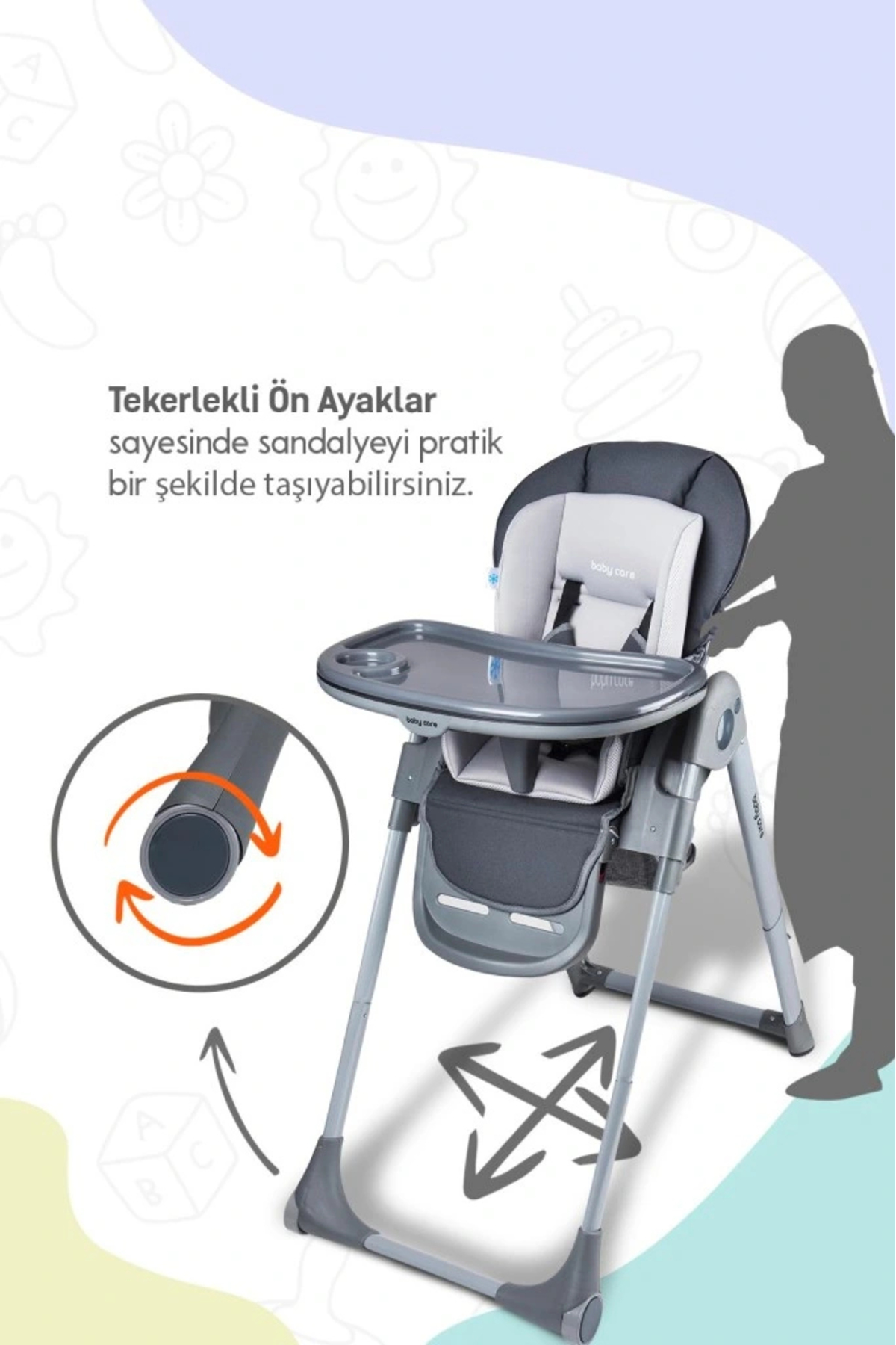 TWOX Baby Care BC511 Flex Plus Mama Sandalyesi Antrasit fotoğrafı 5 (önizleme)