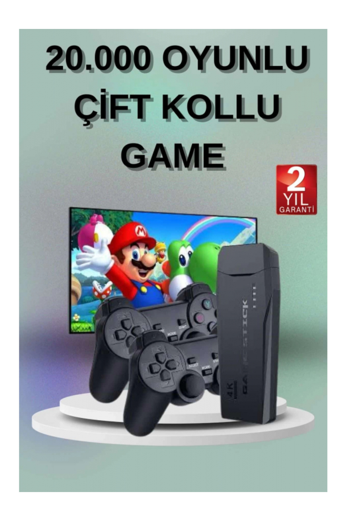 SELFBUYSELL 2 Kollu Kablosuz 2.4G Retro Oyunlar 4k Game Stick 3500 Oyun Atari