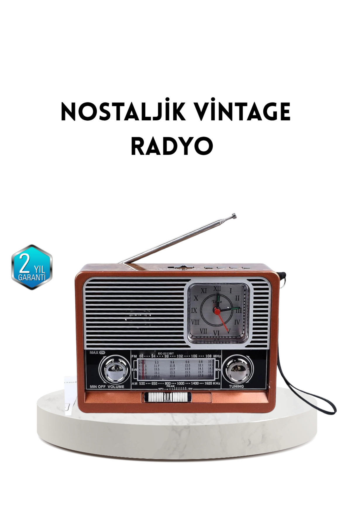 Akdoğan AVM Dekoratif Vintage Radyo – Klasik Görünüm, Modern Fonksiyon ve Uzun Ömürlü Kullanım