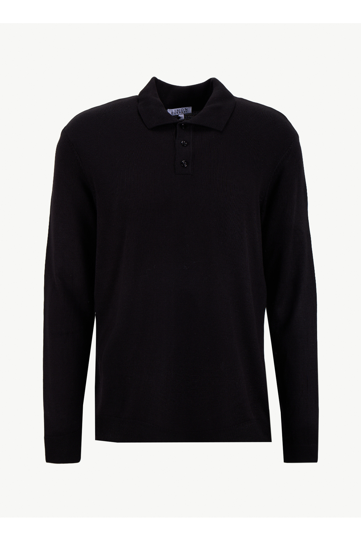 LİMON COMPANY Limon Polo Yaka Basic Düz Siyah Erkek Kazak MML5WM-KZK9528
