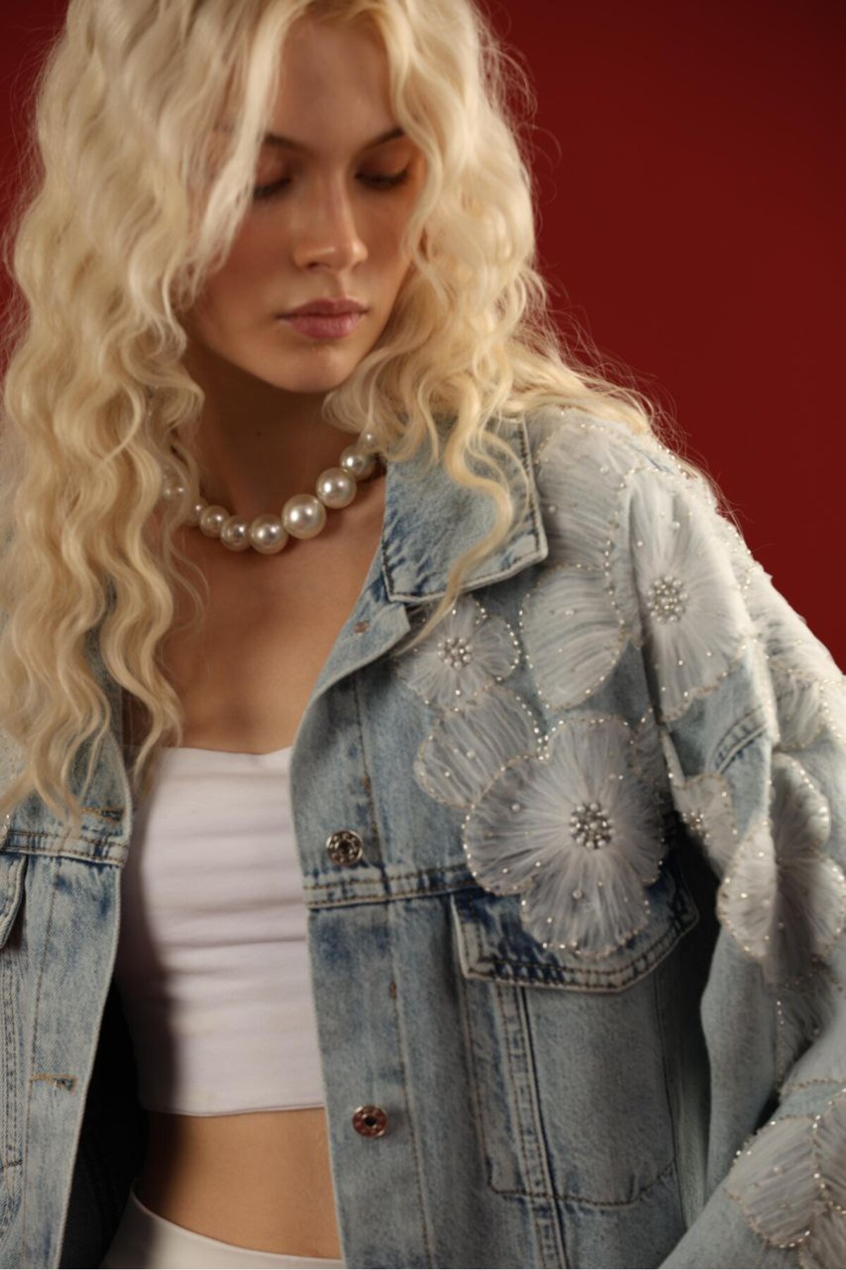 msendam  Special Tasarım Jean Oversize Ceket Denim