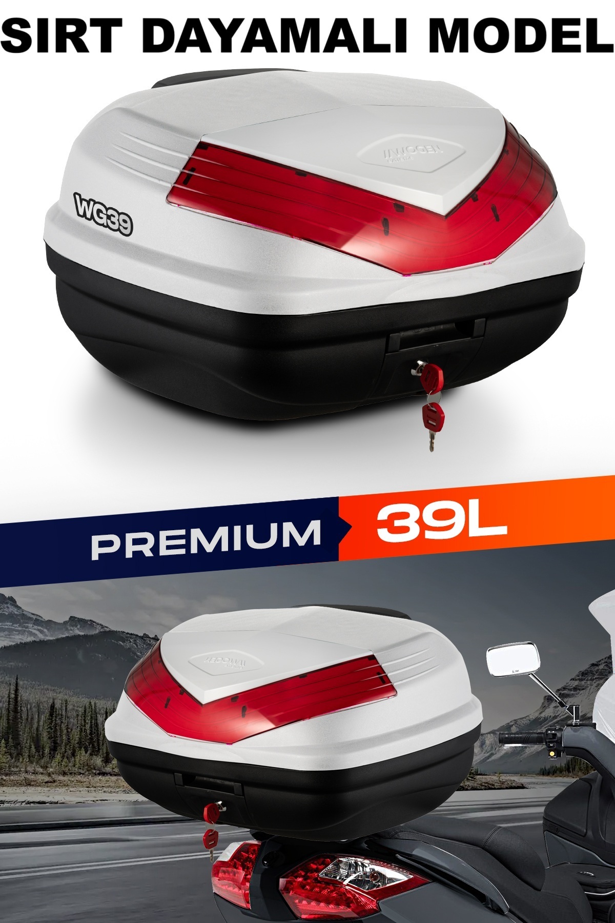 WOGEN Wg39 Arka Çanta 39 L Sırt Dayamalı Premium Beyaz