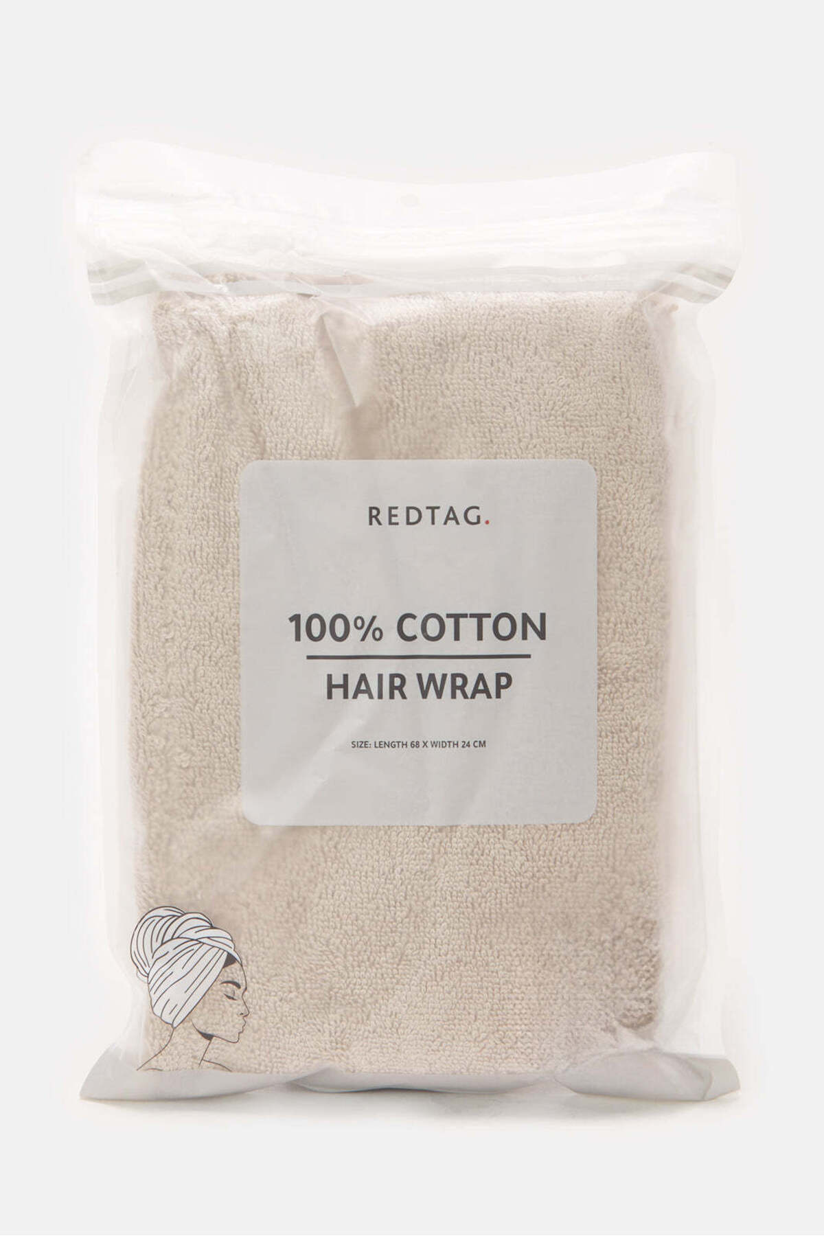 REDTAG لفافة شعر قطنية باللون البيج