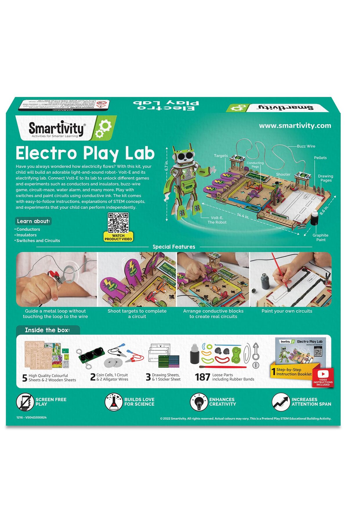 کیت برق برای کودکان ۸ تا ۱۴ ساله – ۸+ آزمایش مدار و ربات برقی دست‌ساز
