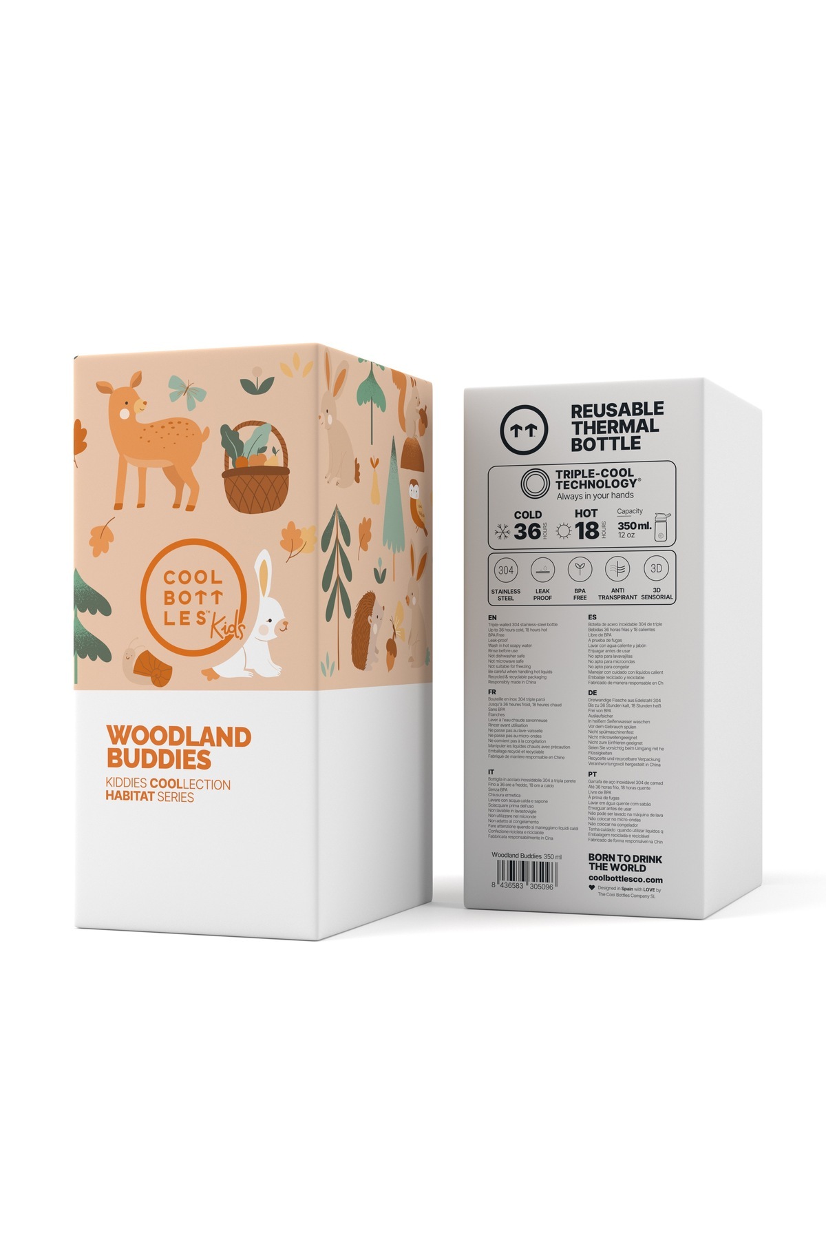Cool Bottles The Kiddie Bottle - Woodland Buddies 350ml fotoğrafı 4 (önizleme)