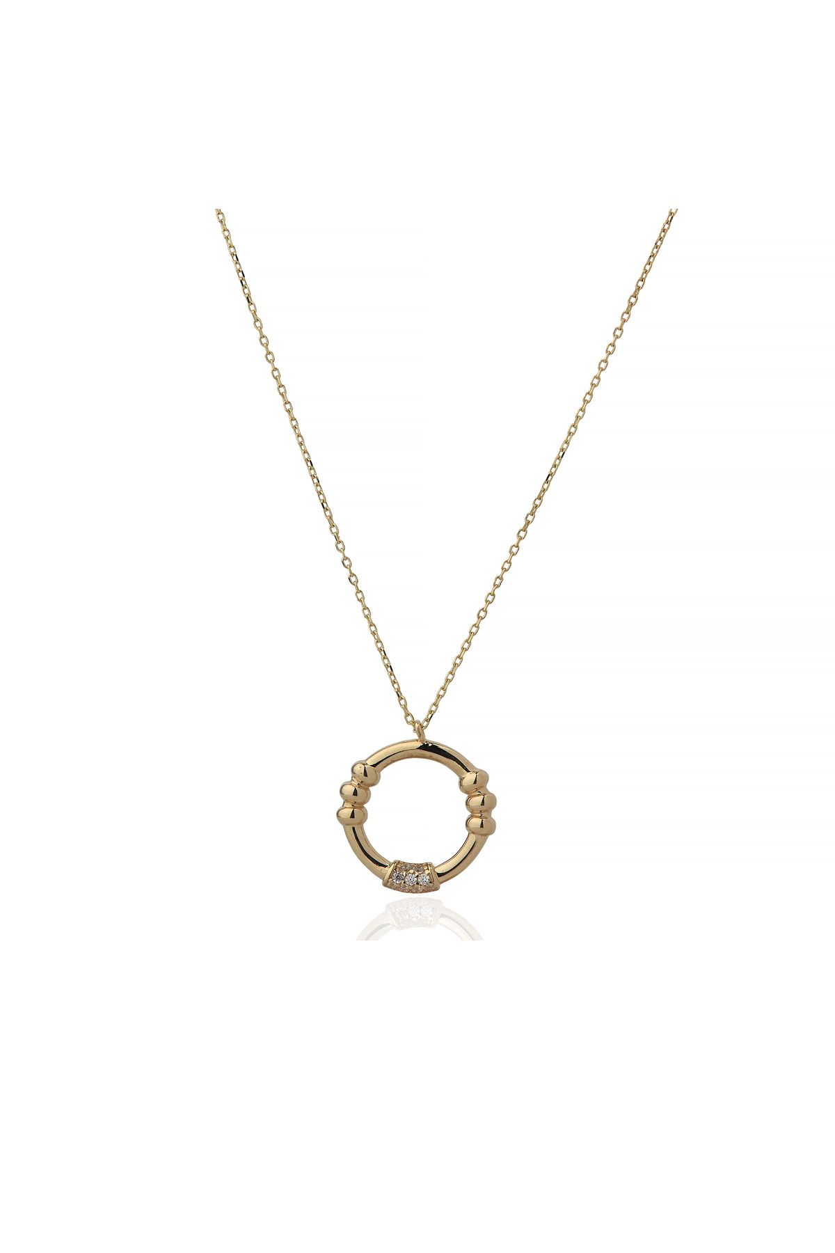 Değerli Kuyumculuk Taşlı Daire Kolye