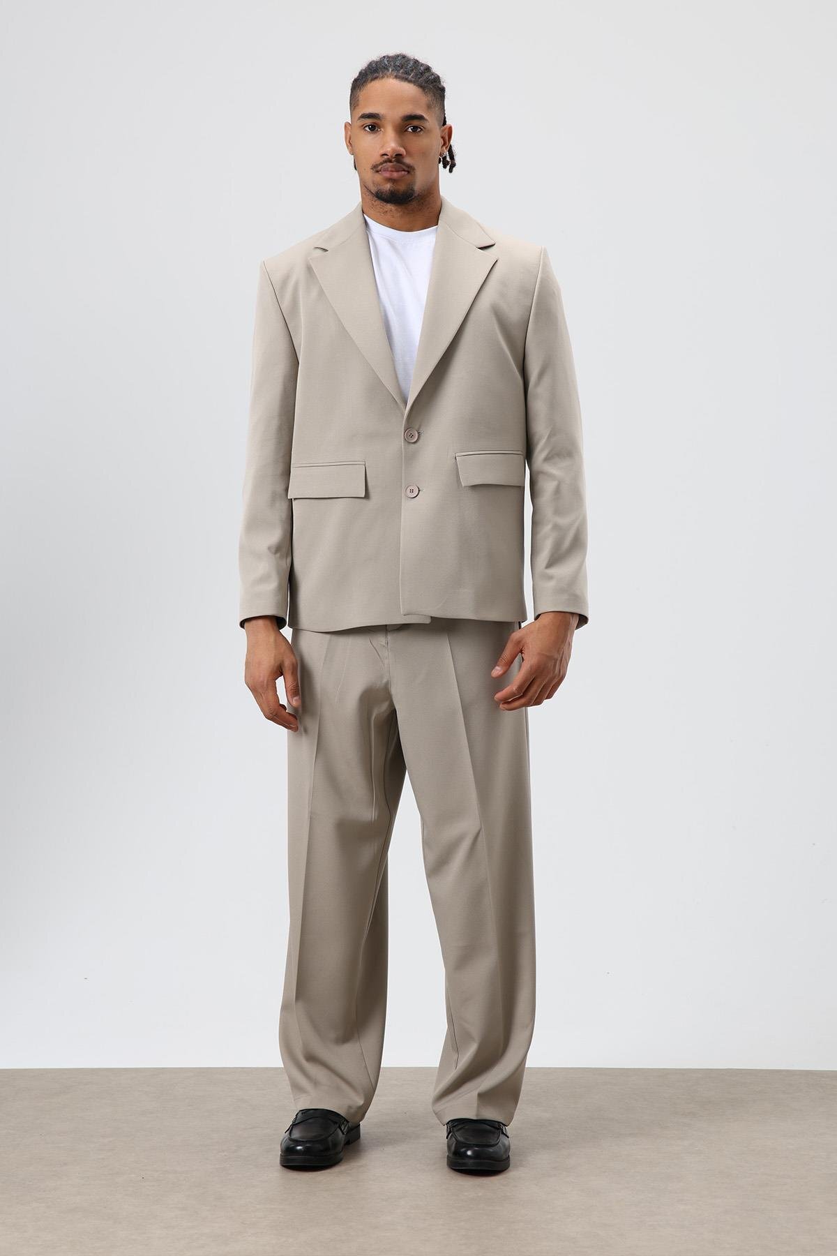 VAMOSCLO Relaxed Fit Takım Elbise Vizon