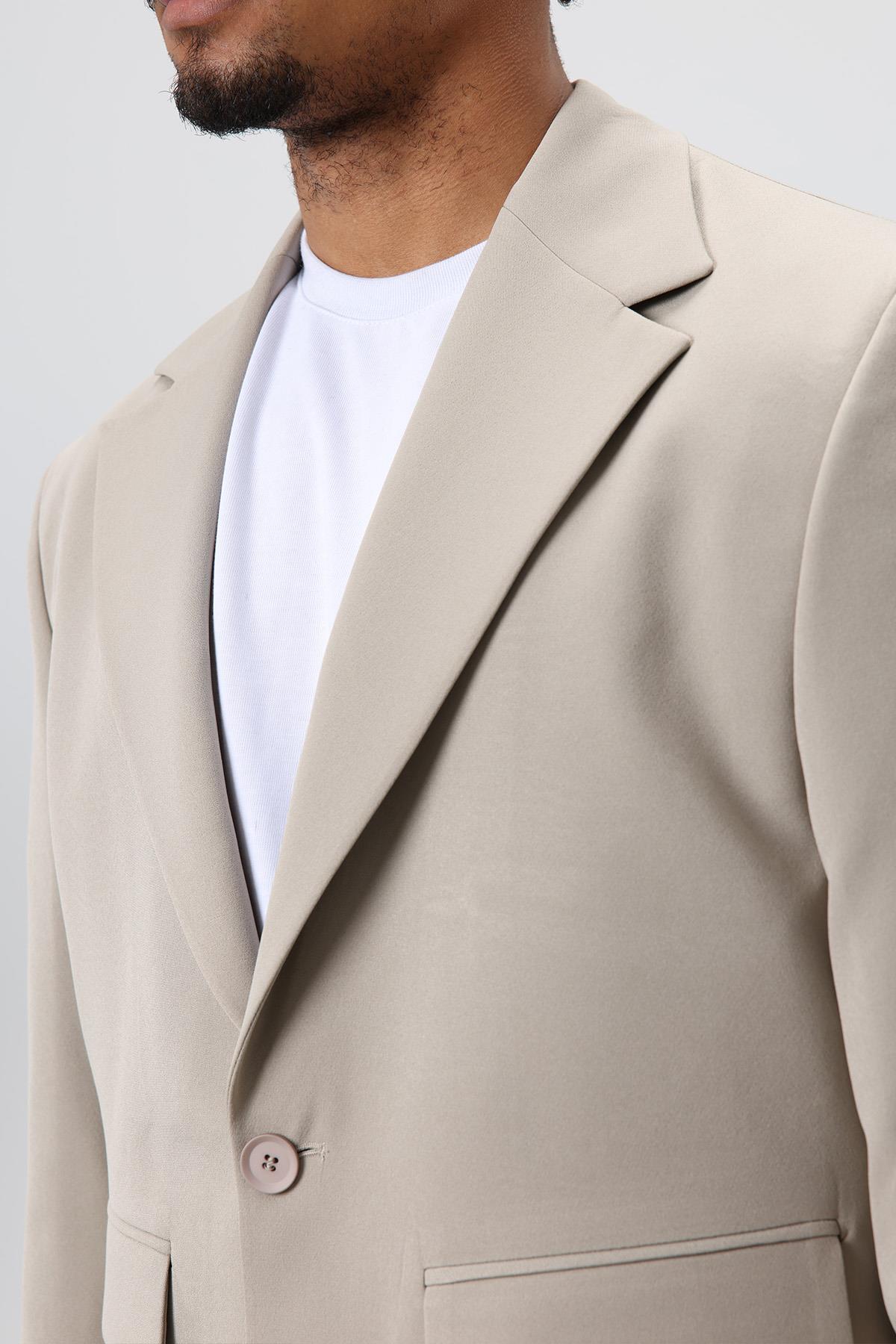 VAMOSCLO Relaxed Fit Takım Elbise Vizon görsel 4