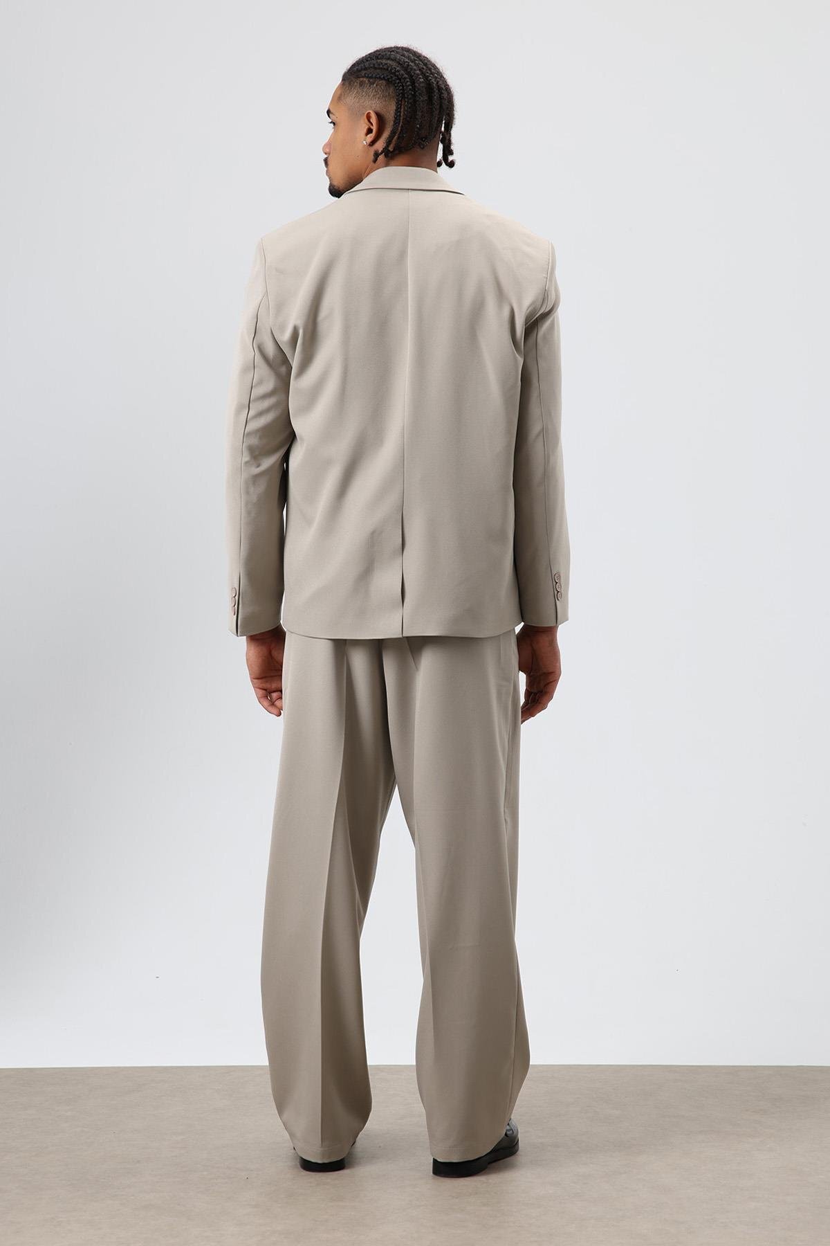 VAMOSCLO Relaxed Fit Takım Elbise Vizon görsel 5