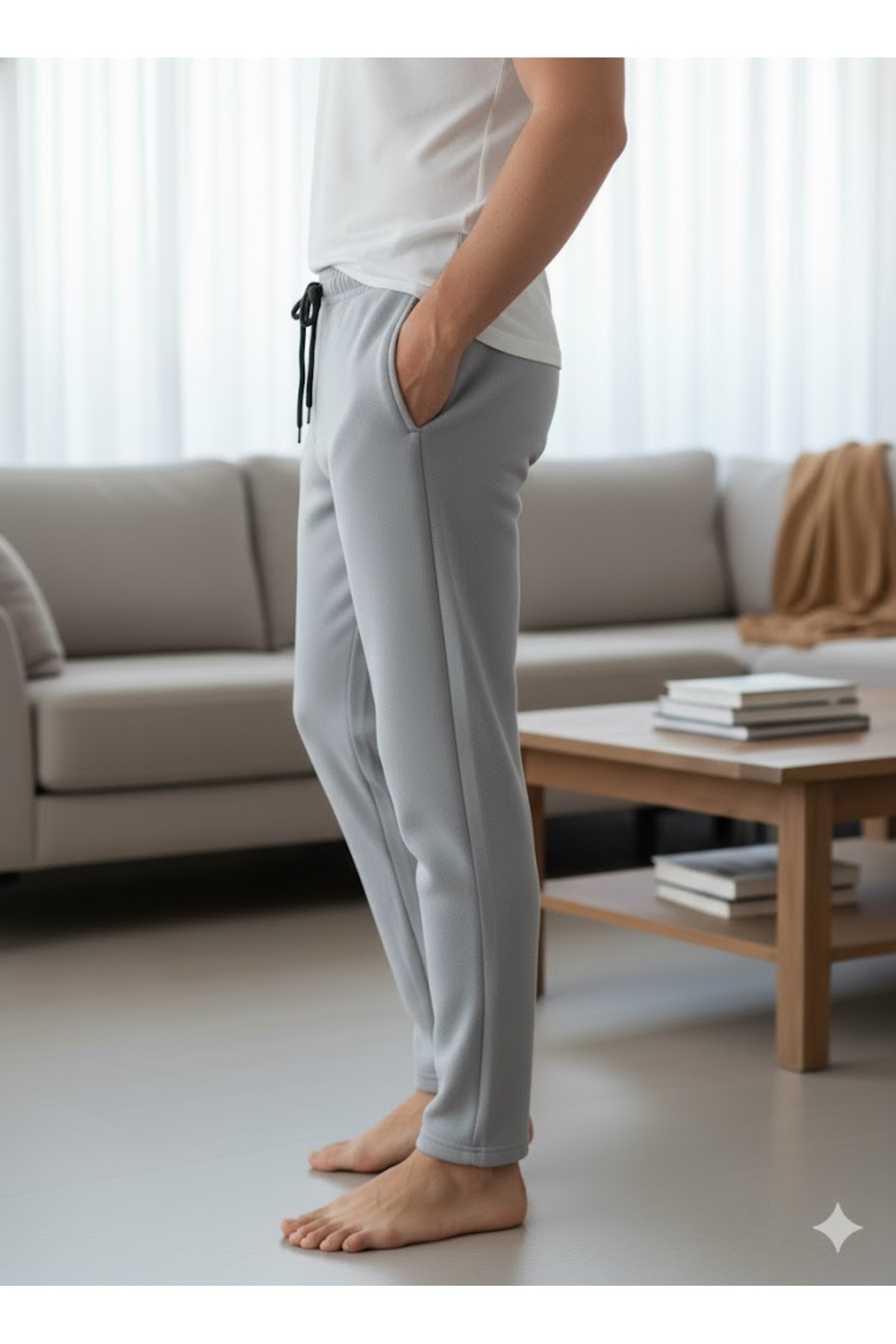 FAMESTEKSTİL  ERKEK GRİ POLAR EŞOFMAN ALTI - Görsel 3