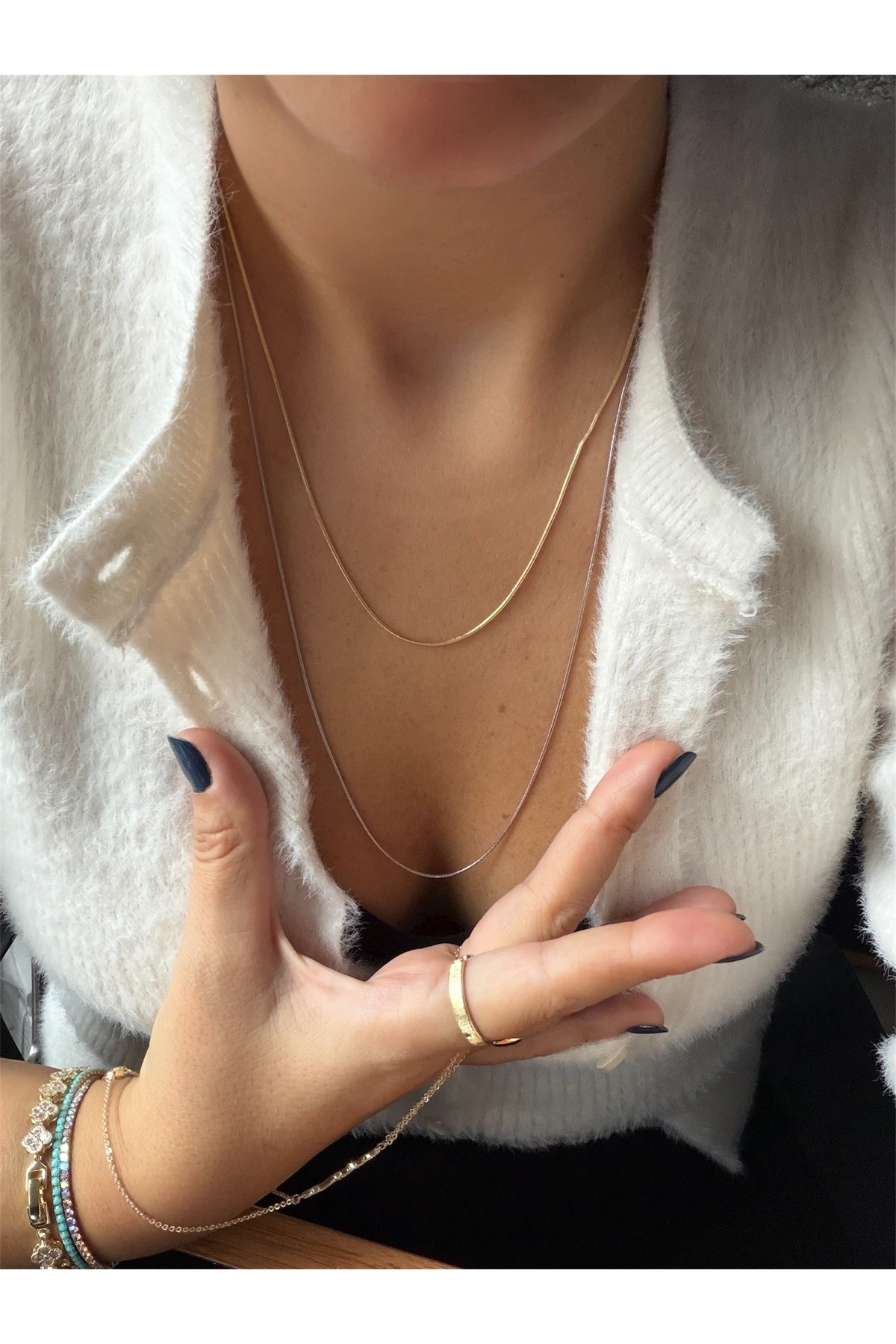 DGK COLLECTİON 14K gold(50 cm),ve Gümüş(60 cm) Unisex 2’li zincir. Meşhur yılan zincir Xp premium kolye 😎