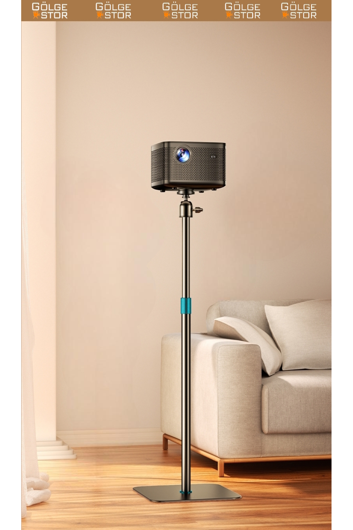 GÖLGE STOR Projeksiyon Cihazı Standı Ayaklı Projeksiyon Vidalı-Gimbal Model Ayarlanabilir Yükseklik Tripod