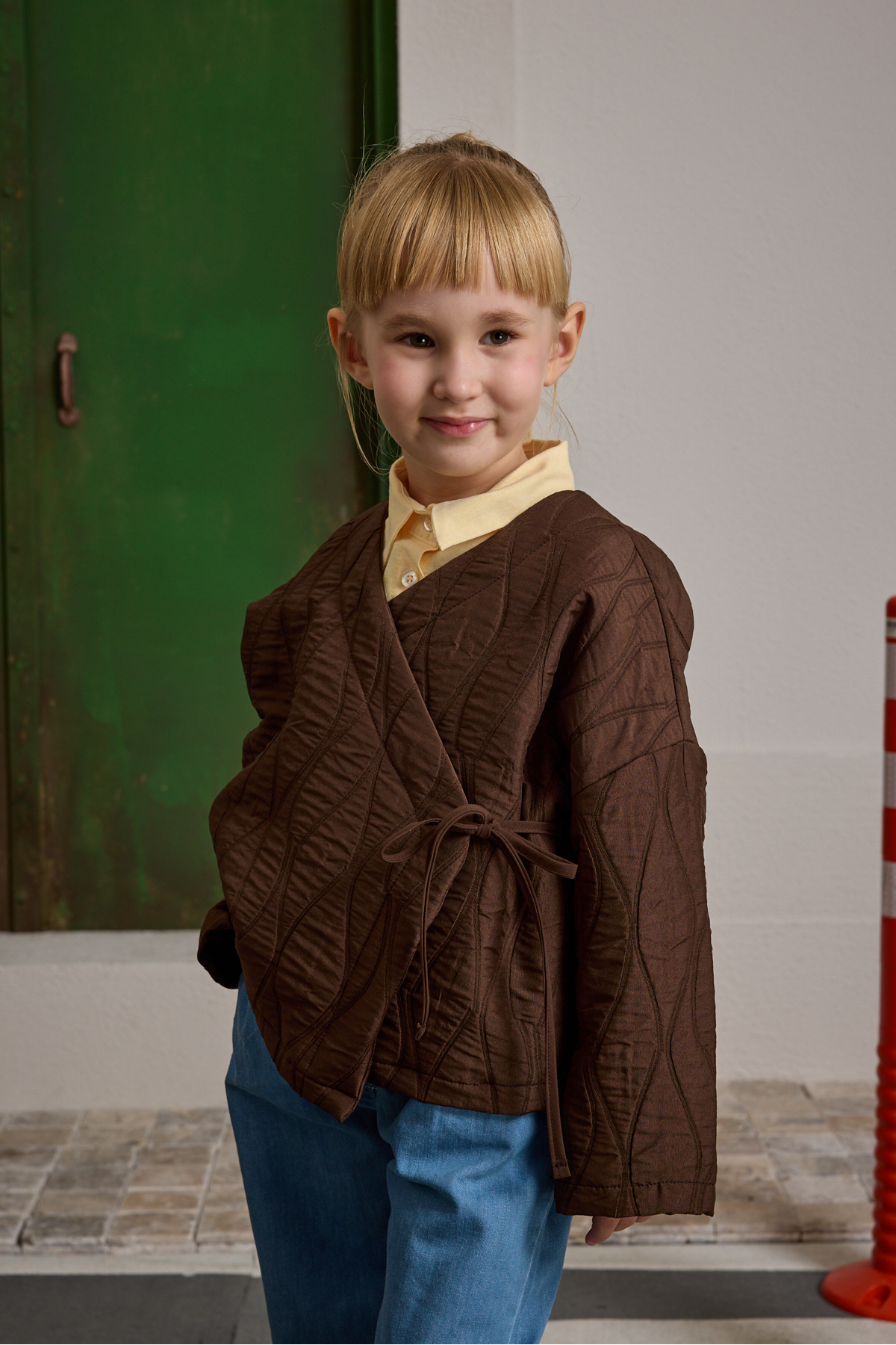 Fahhar Kids Kruvaze Bağlamalı Kapitone Mont Kahverengi fotoğrafı 5 (önizleme)