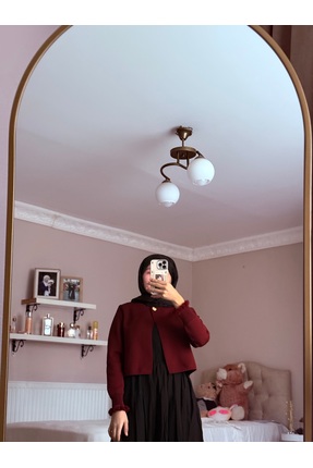 SA Boutique Kolu Tüylü Tek Düğmeli Hırka