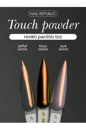 Nail Republic Işıltılı Tırnak Tozu Touch Powder 47 Altın & Şeffaf Renk – Ayna...