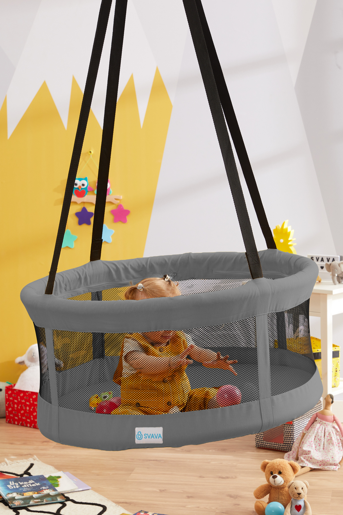 Svava Sepet Salıncak Tavan Salıncağı Çocuk Salıncağı ( Gri )
