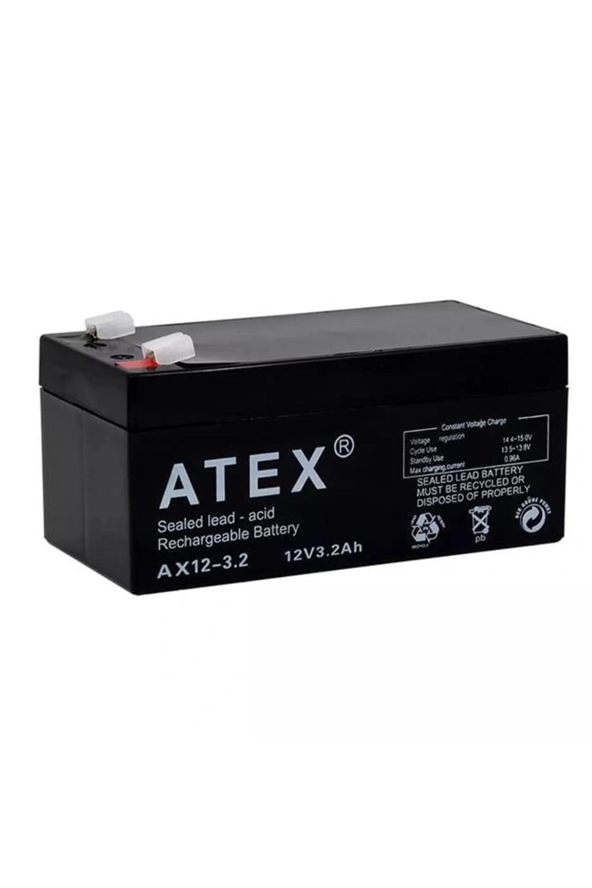 ATEX Ax12-3.2 12 Volt - 3.2 Amper Bakımsız Kuru Akü (134x70x60 Mm)