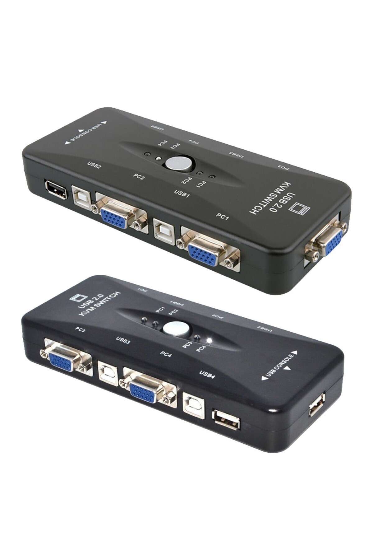 Renvox 4 Port KVM Switch-4 Bilgisayar Tek Ekran Klavye Mouse Geçiş Anahtarı