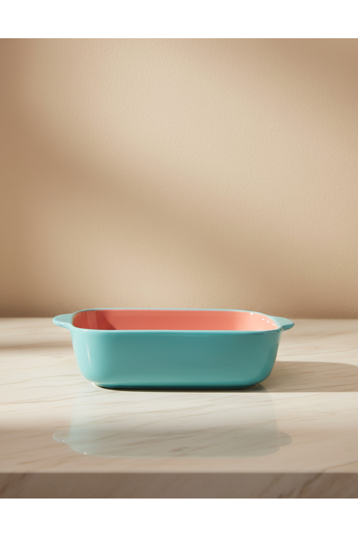 صينية خبز مستطيلة من البورسلين – أزرق وأحمر بتصميم...