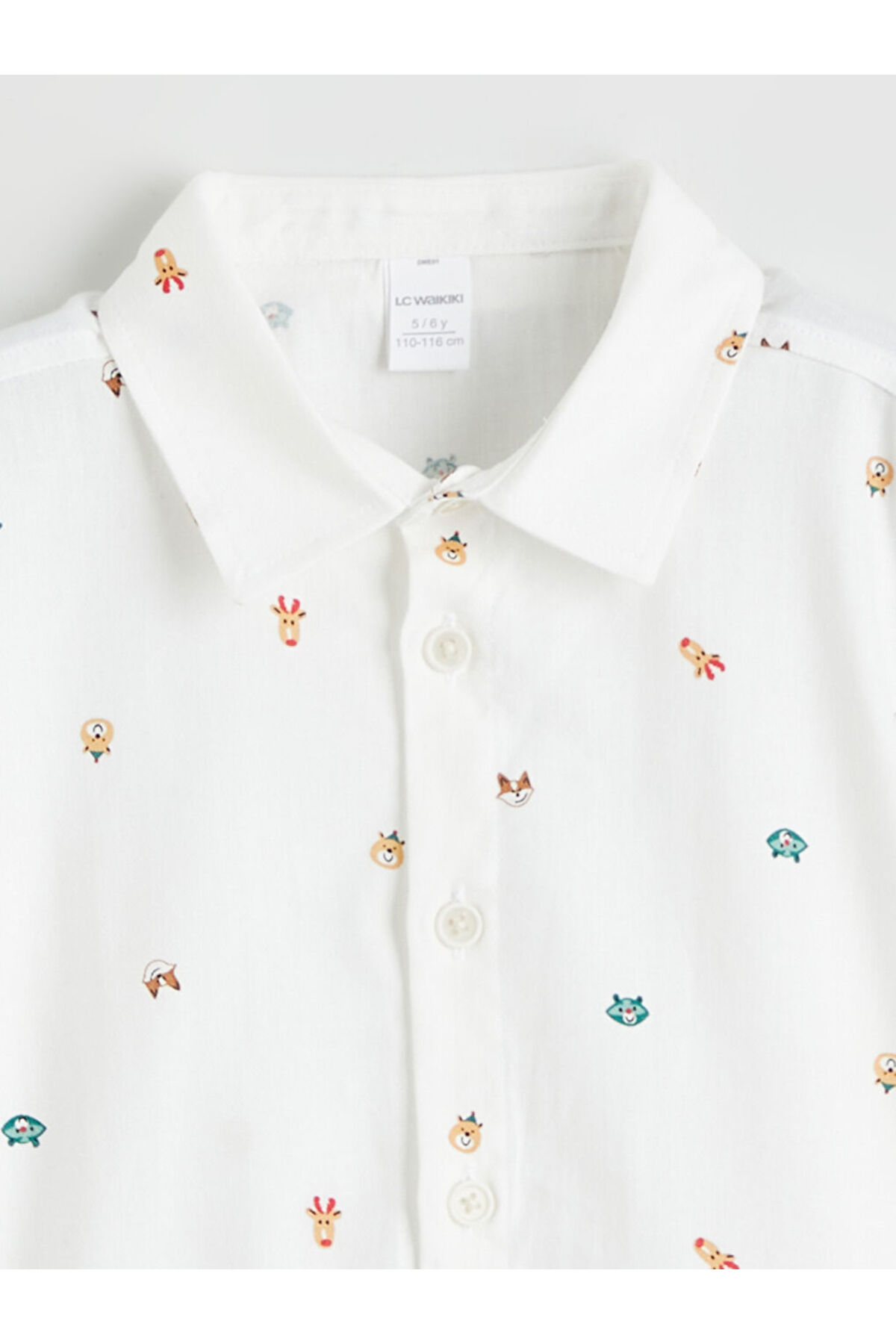 LC Waikiki Regular Fit Baskılı Erkek Çocuk Gömlek fotoğrafı 2 (önizleme)