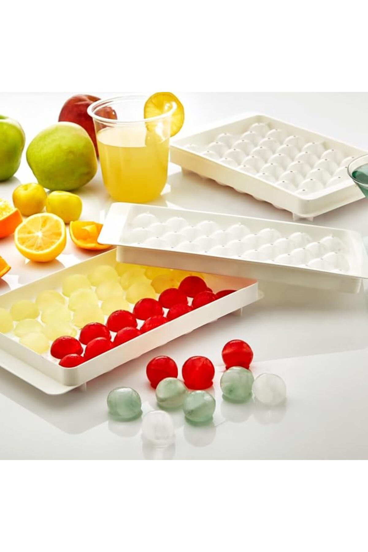 SoyluhanStore Hazneli Yuvarlak Buz Kalıbı, Kapaklı Kokteyl Sunum Buz Kalıbı