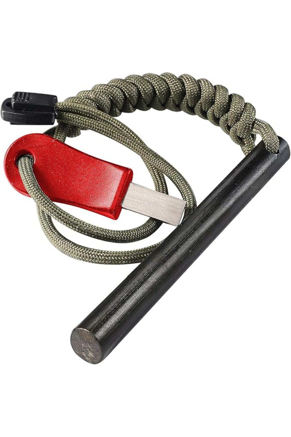 yenibagshop Magnezyum Bar Acil Durum Ateş Başlatıcı Paracord İpli 10cm x 1cm Çakmak Taşı Çubuğu