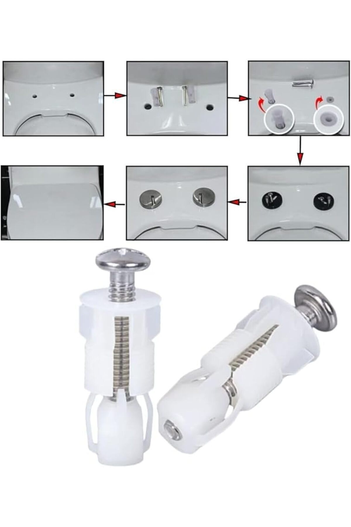 SoyluhanStore i t r a Kale s e rel Uyumlu Yavaş Kapanan Klozet Kapak Montaj Takozu Klozet Kapak Montaj Dübeli 2'li