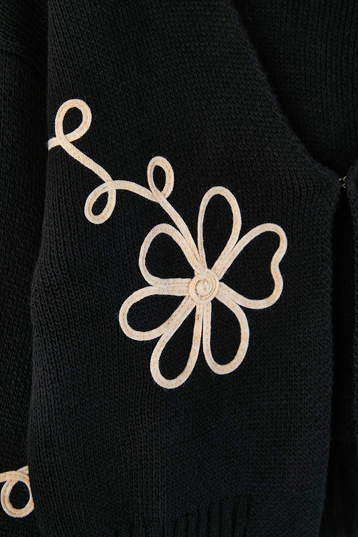 Trendyolmilla  Siyah Nakış Detaylı V Yaka Triko Hırka TWOAW25HI00291 - Görsel 8