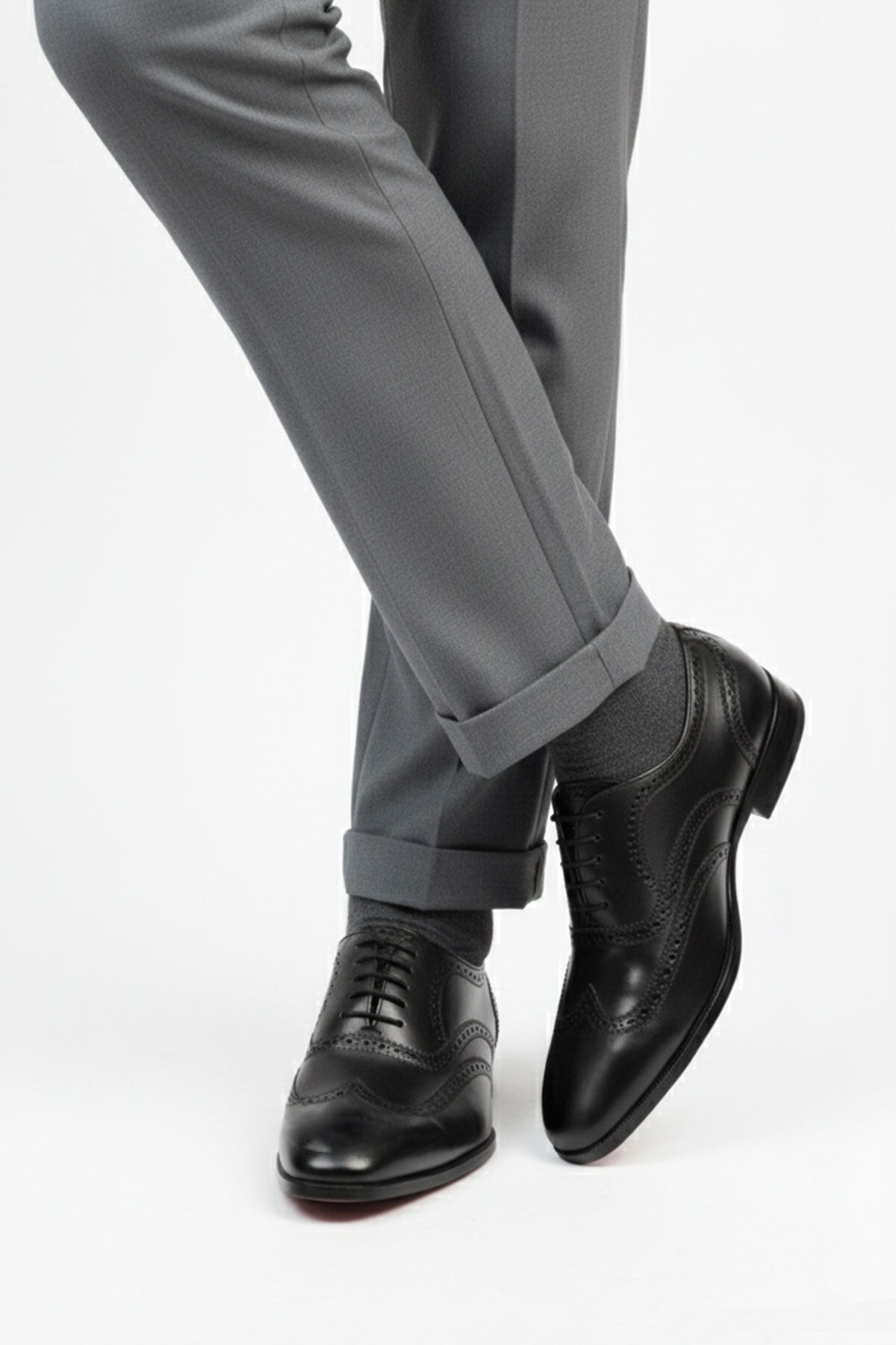 کفش مردانه کلاسیک چرم اصل مشکی بروگ Deriderim