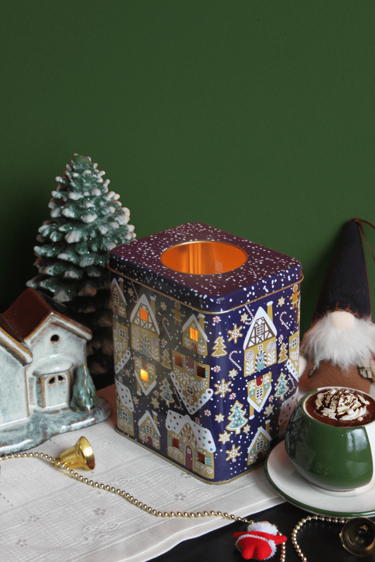 Home 2 L Candle Box New Year - Blue - 100x130x160 mm