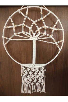 İLAYCA STORE El Yapımı Hayat Ağacı Kapı Süsü - Duvar Süsü – Makrome & Ahşap B...