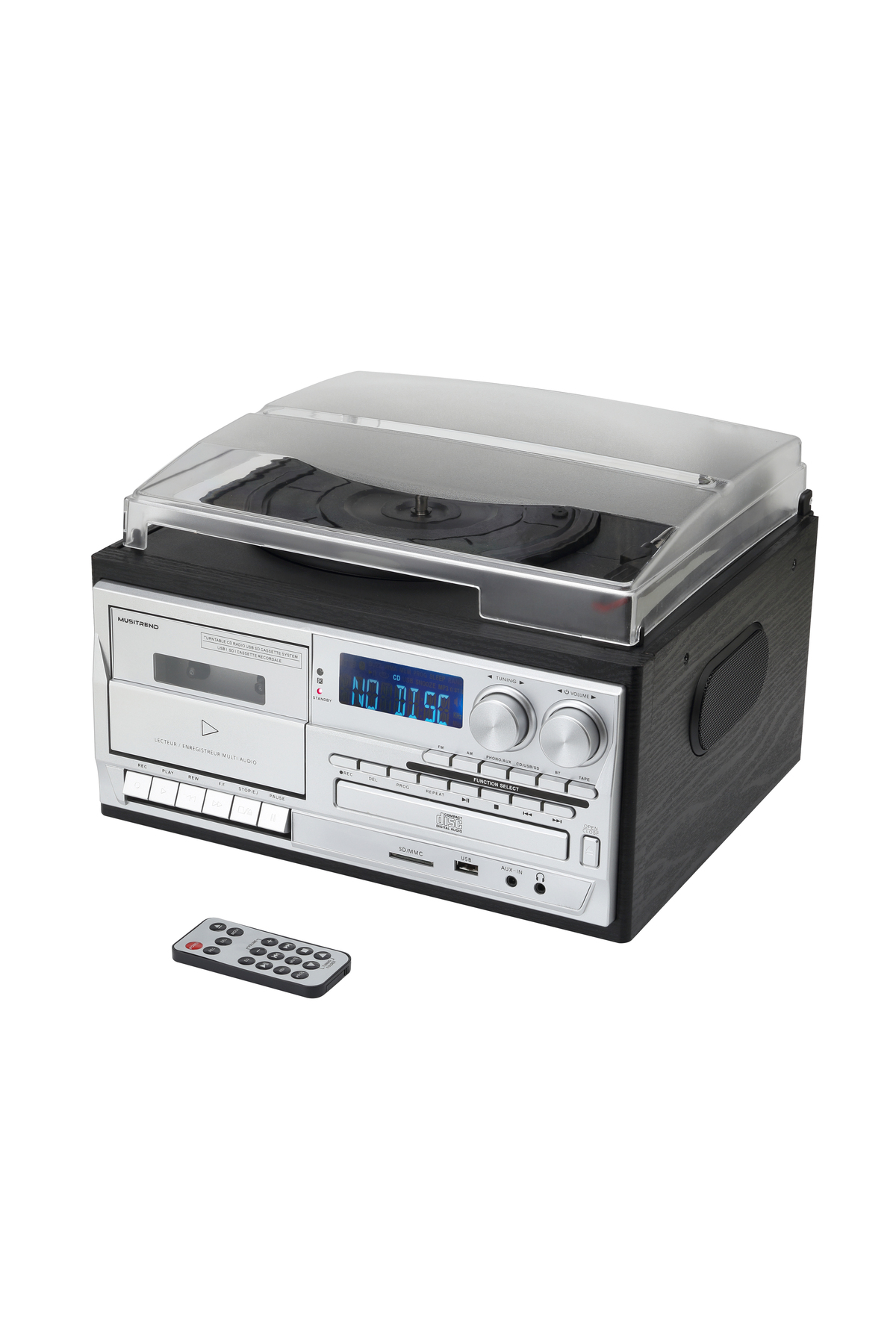 Knstar KN-110 Siyah Bluetooth Kumandalı Cdli Kaset USB Radyo 33-45
