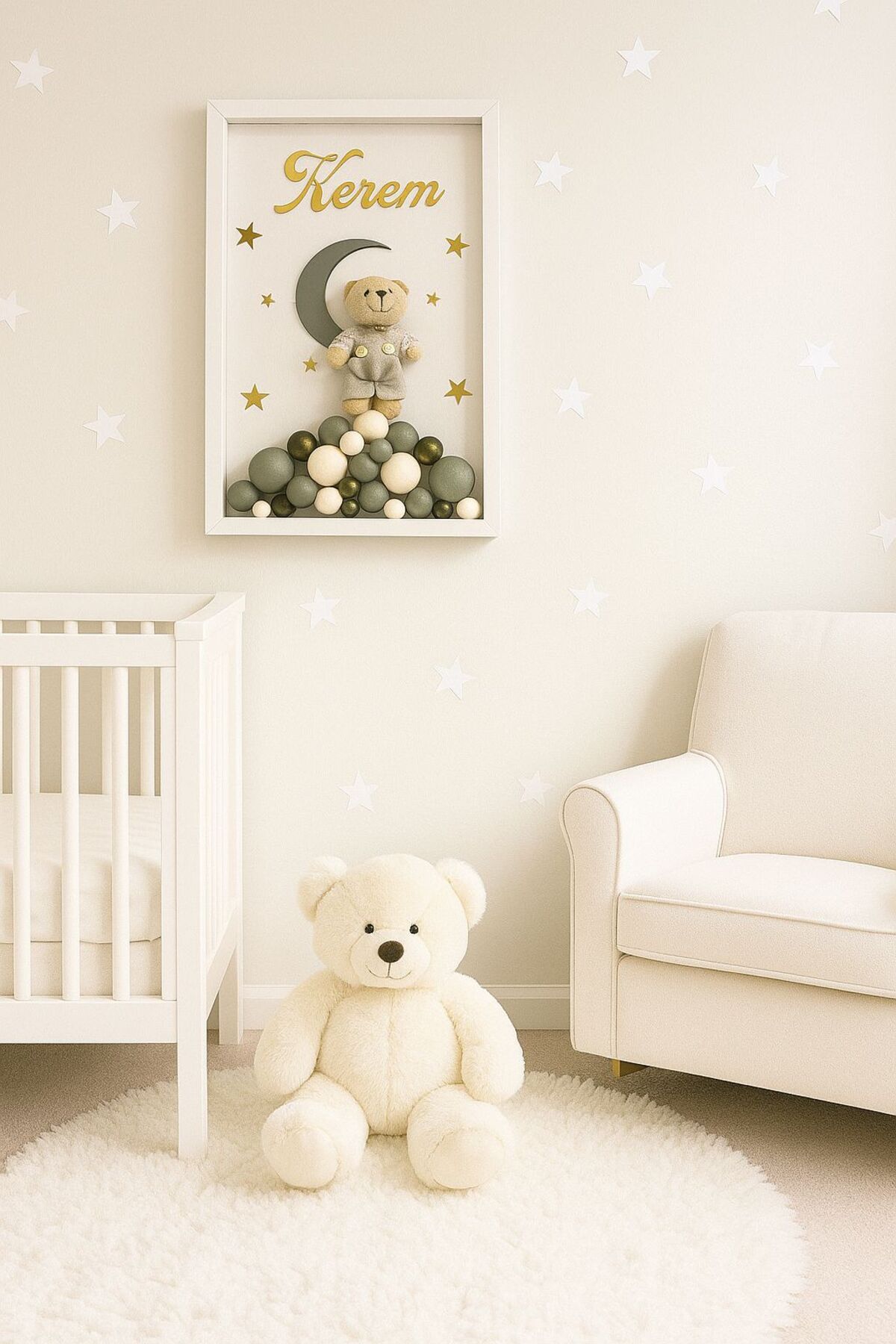 Bonika Çerçeveli Bubble Ayıcıklı Bebek Kapı Süsü - Hastane Kapı Süsü fotoğrafı 2 (önizleme)