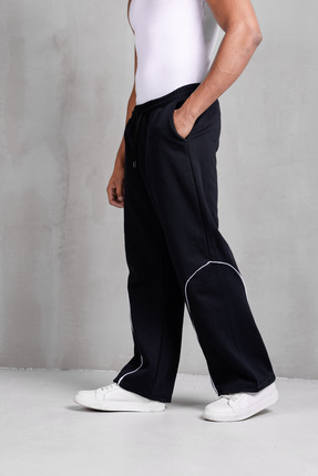 DARK MODA Erkek Oval Şeritli Oversize Baggy Eşofman