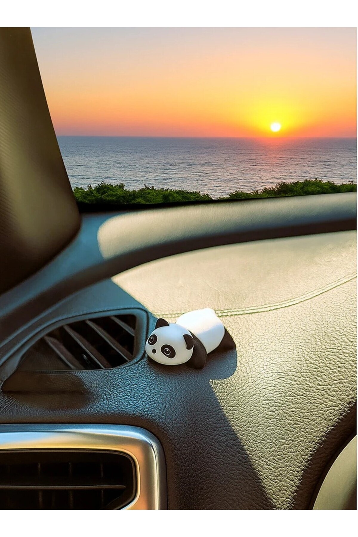 SHHOBİ 1 Adet Mini Panda Araç İçi Aksesuar Torpido Süsü Araba Dikiz Aynası Süsü Dekoratif Obje