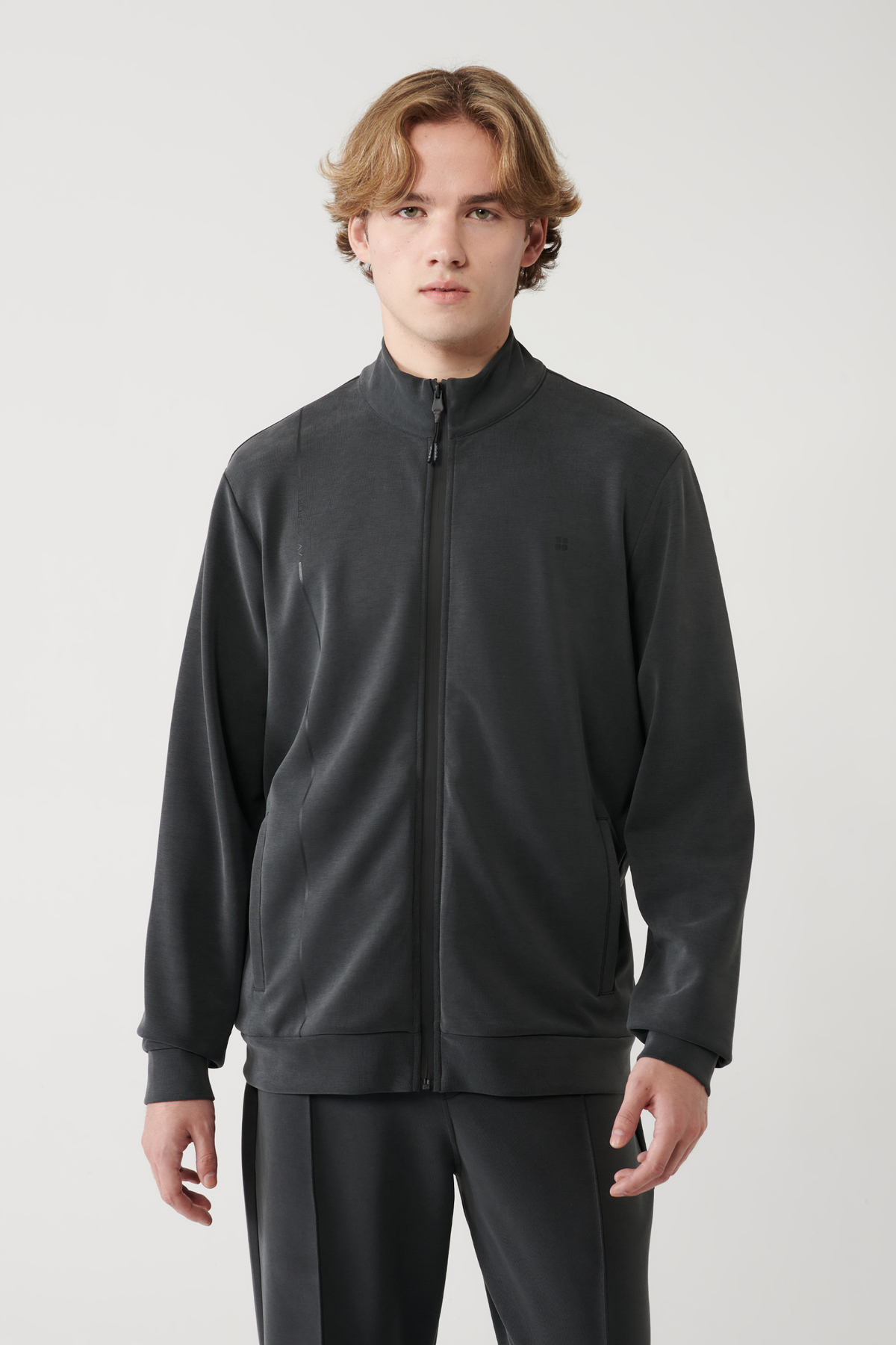 Avva  Erkek Antrasit Dik Yaka Baskılı Soft Touch Baskılı Regular Fit Sweatshirt A41Y1225 - Görsel 3