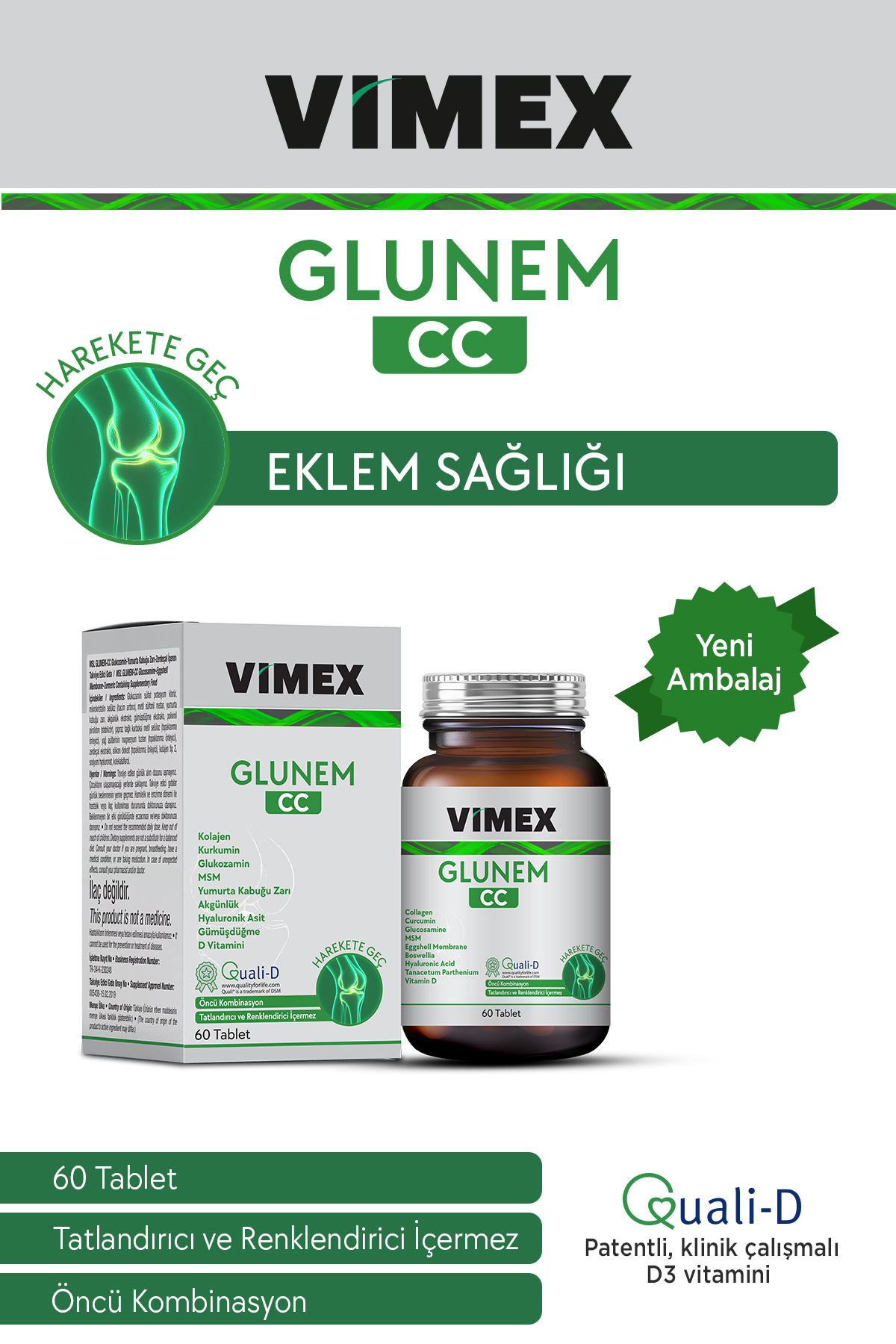 MSL Glunem-cc 60 Glikozamin/Glucosamine Multivitamin Tablet