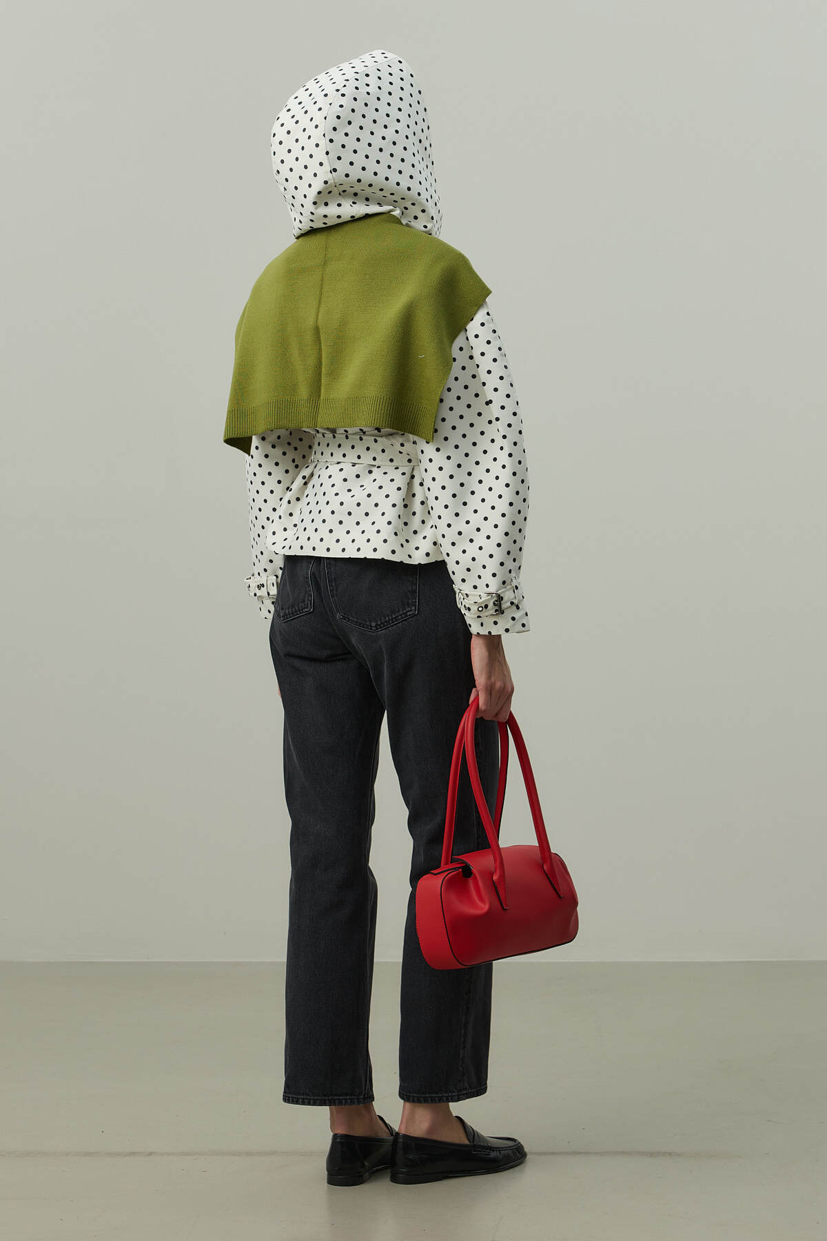 Fahhar  Kare Parçalı Atkı Yeşil - Görsel 6