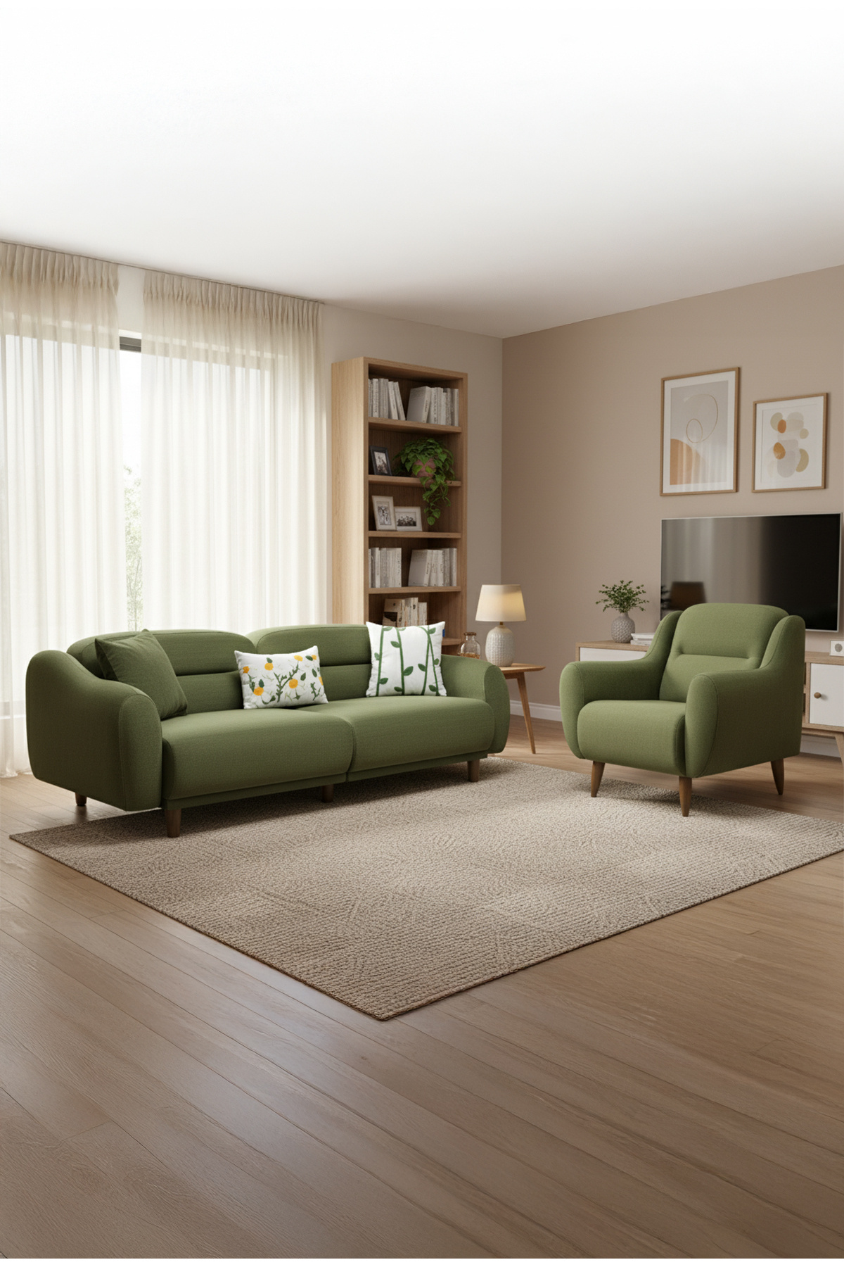 Rolivs Stella Üçlü Koltuk Ve Berjer takımı- Kadife