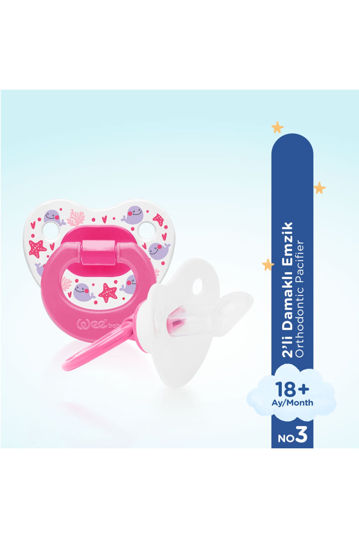 Wee Baby 2’li Damaklı Emzik No:3 - KIZ fotoğrafı 3 (önizleme)