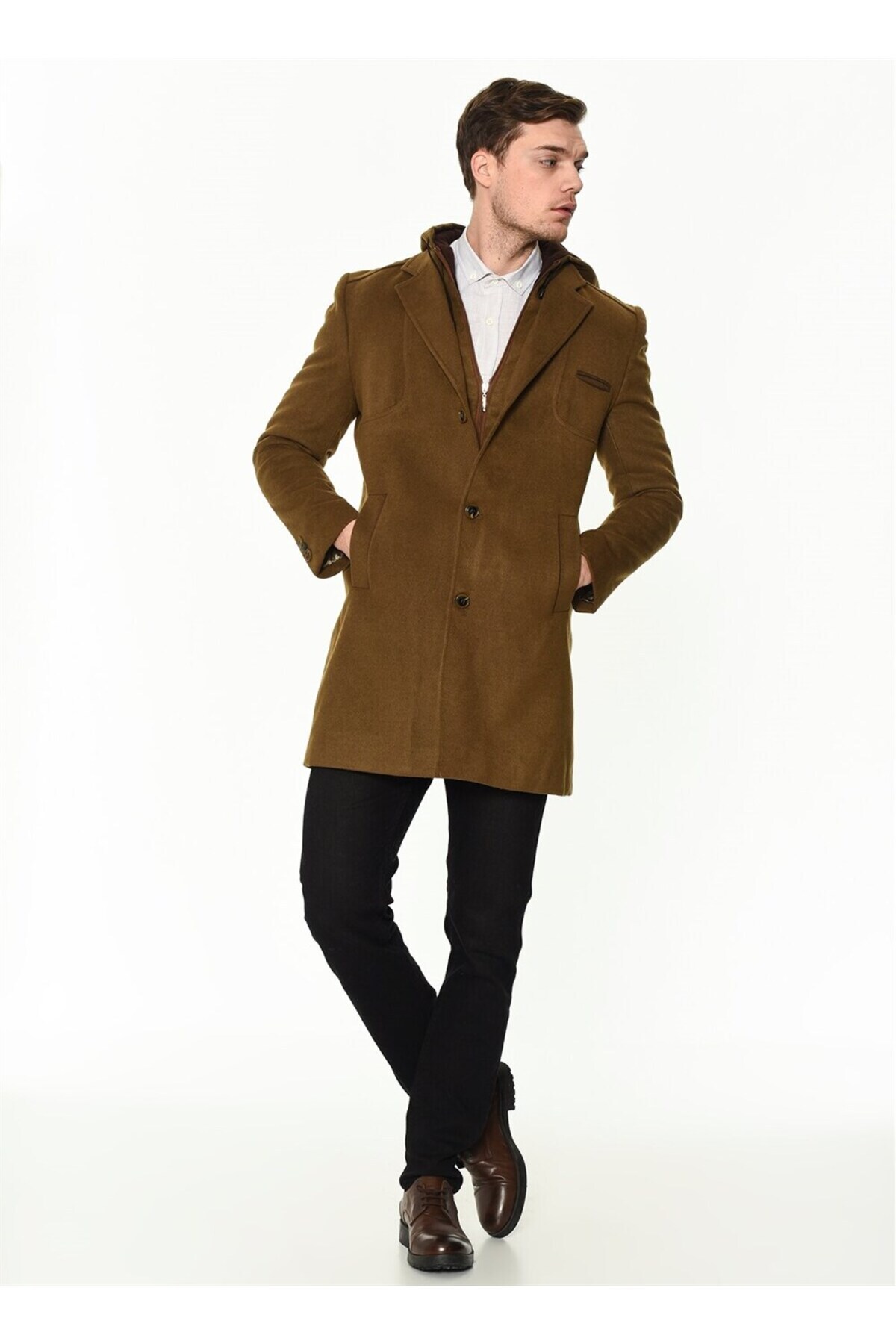 PLT8371 DEWBRRY ERKEK PALTO-CAMEL — قهوه‌ای PLT8371 DEWBERRY OVERCOAT — تصویر 2 از 5