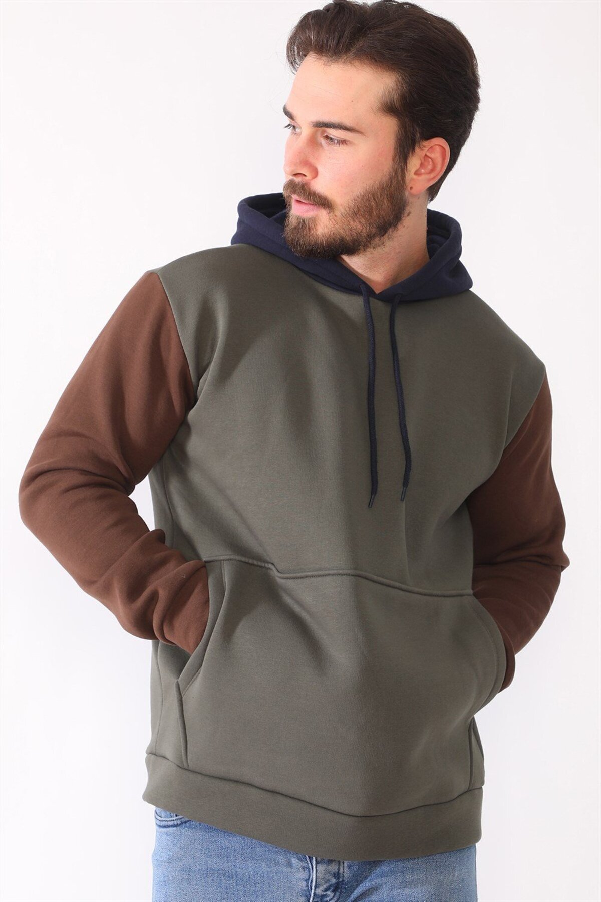 دوبری سویشرت مردانه ۱۰۴۰ - خاکی